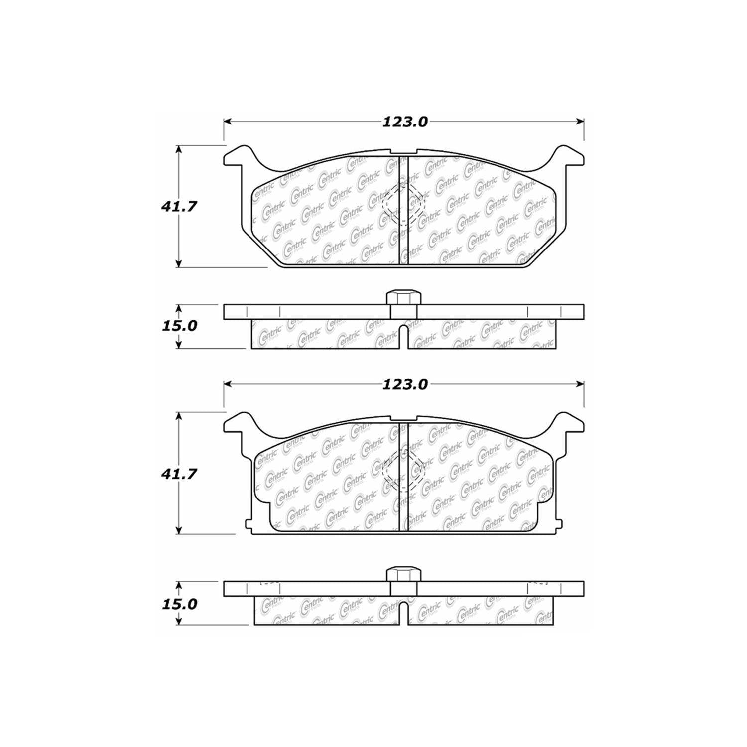 centric parts premium semi-metallic brake pads with shims  frsport 300.02960