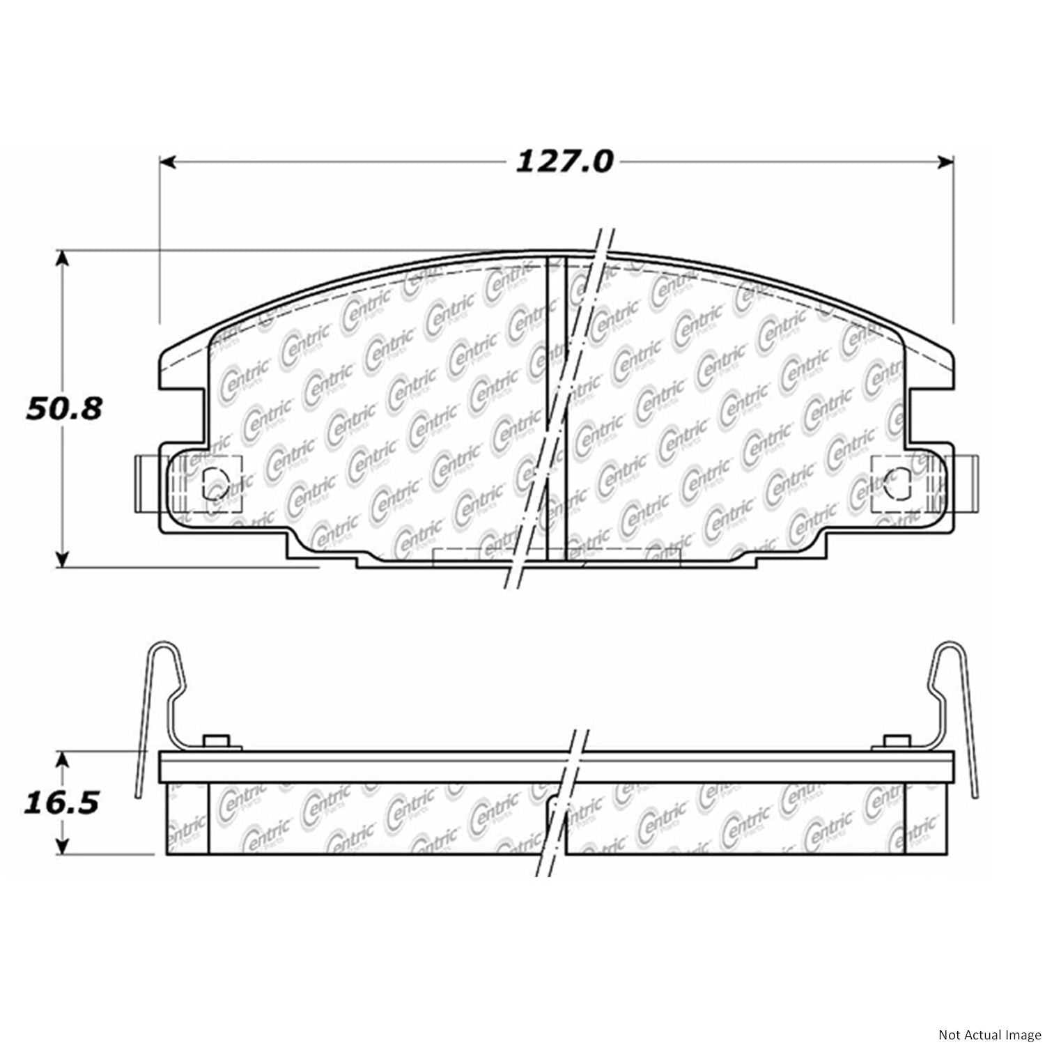 Centric Parts Premium Semi-Metallic Brake Pads with Shims and Hardware  top view frsport 300.03630