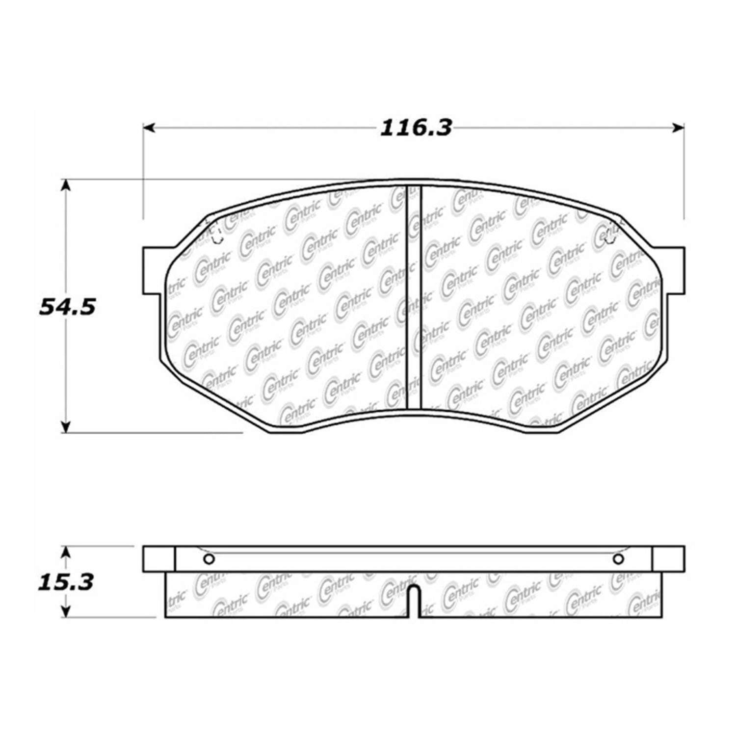 centric parts premium semi-metallic brake pads with shims and hardware  frsport 300.03890