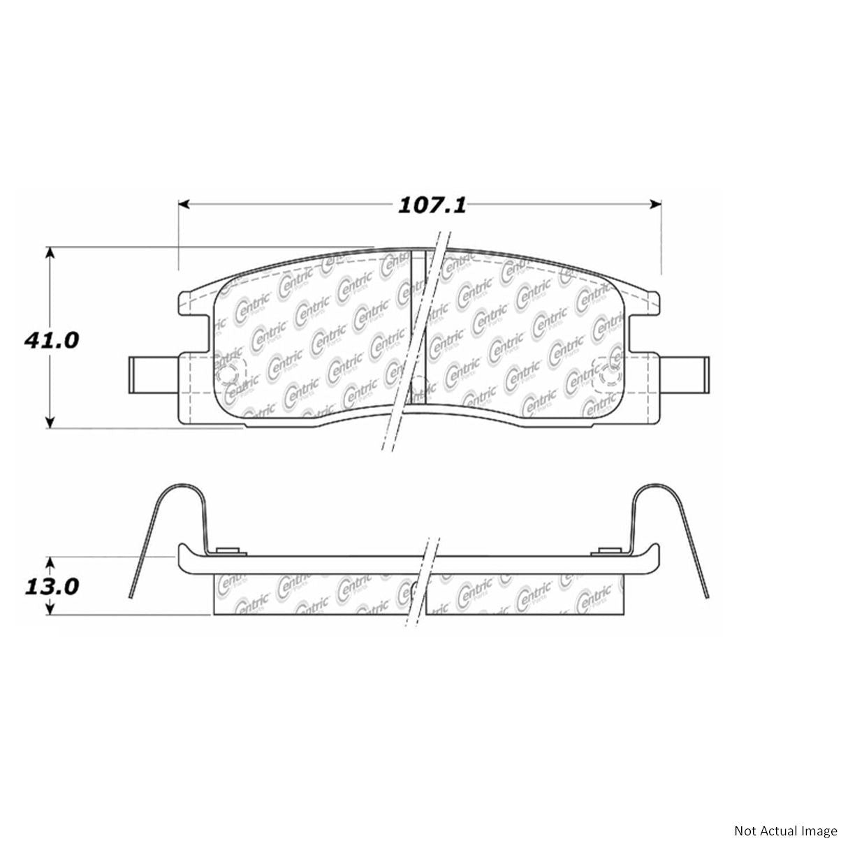 Centric Parts Premium Semi-Metallic Brake Pads with Shims and Hardware  top view frsport 300.03980