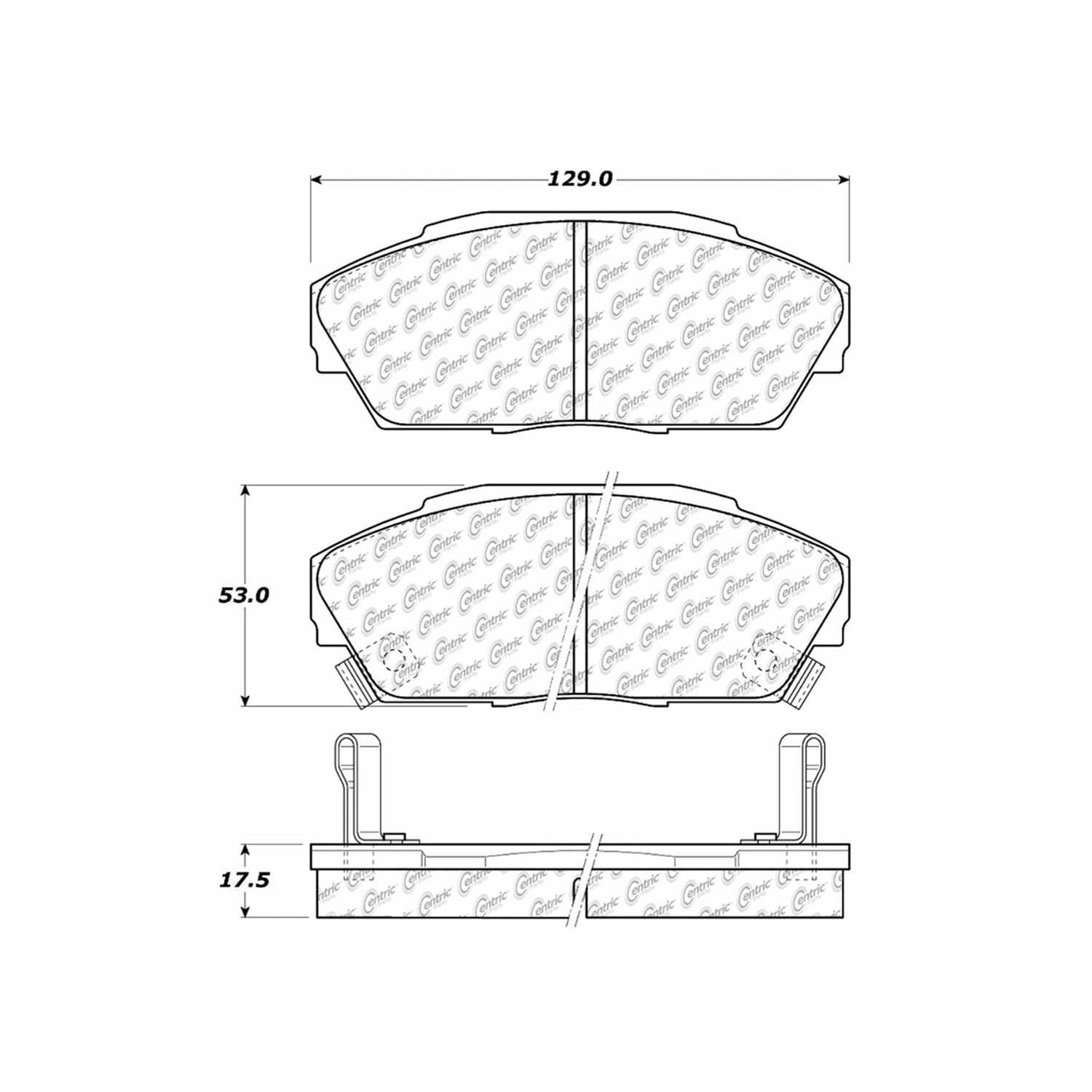 centric parts premium semi-metallic brake pads with shims and hardware  frsport 300.04090