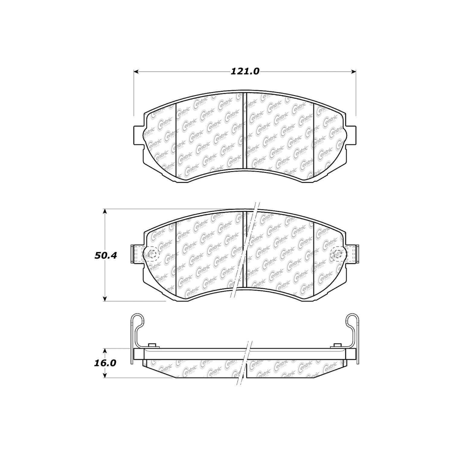 centric parts premium semi-metallic brake pads with shims and hardware  frsport 300.04220