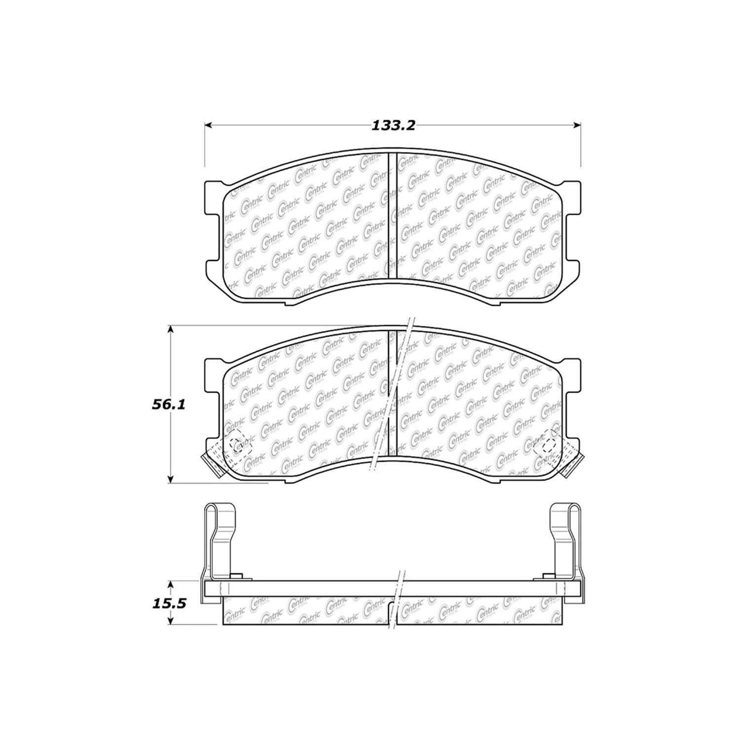 centric parts premium semi-metallic brake pads with shims and hardware  frsport 300.04280