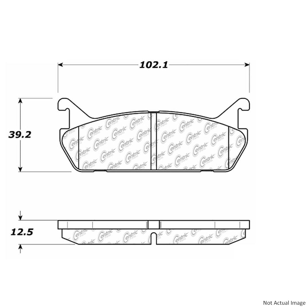 Centric Parts Premium Semi-Metallic Brake Pads with Shims and Hardware  top view frsport 300.04580