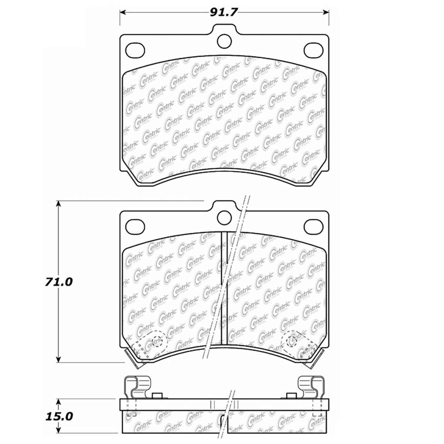 centric parts premium semi-metallic brake pads with shims and hardware  frsport 300.04730