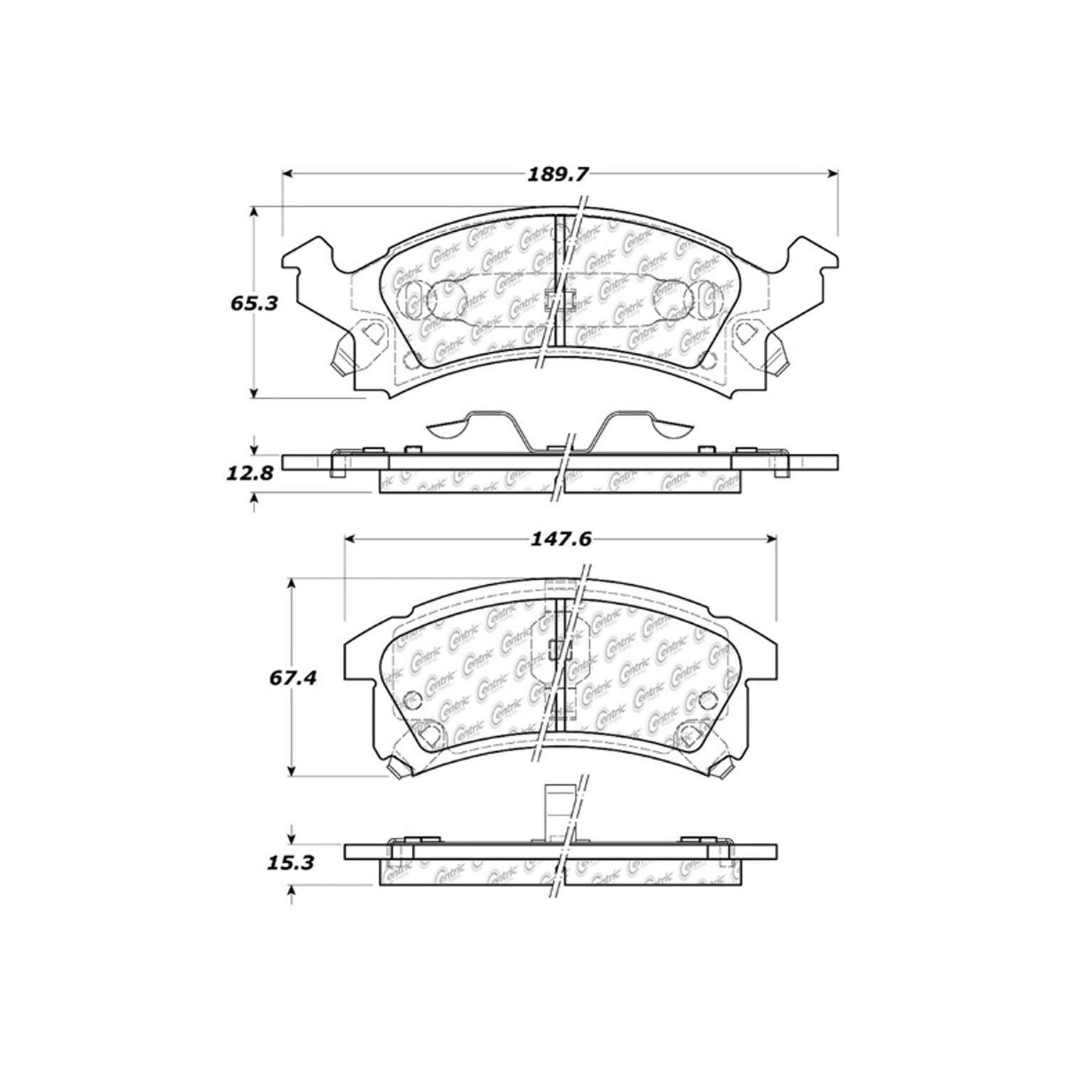 centric parts premium semi-metallic brake pads with shims and hardware  frsport 300.05060