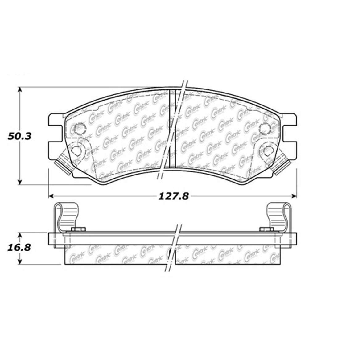 centric parts premium semi-metallic brake pads with shims and hardware  frsport 300.05070