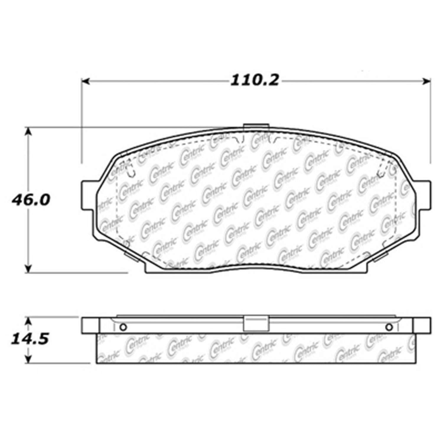 centric parts premium semi-metallic brake pads with shims and hardware  frsport 300.05250