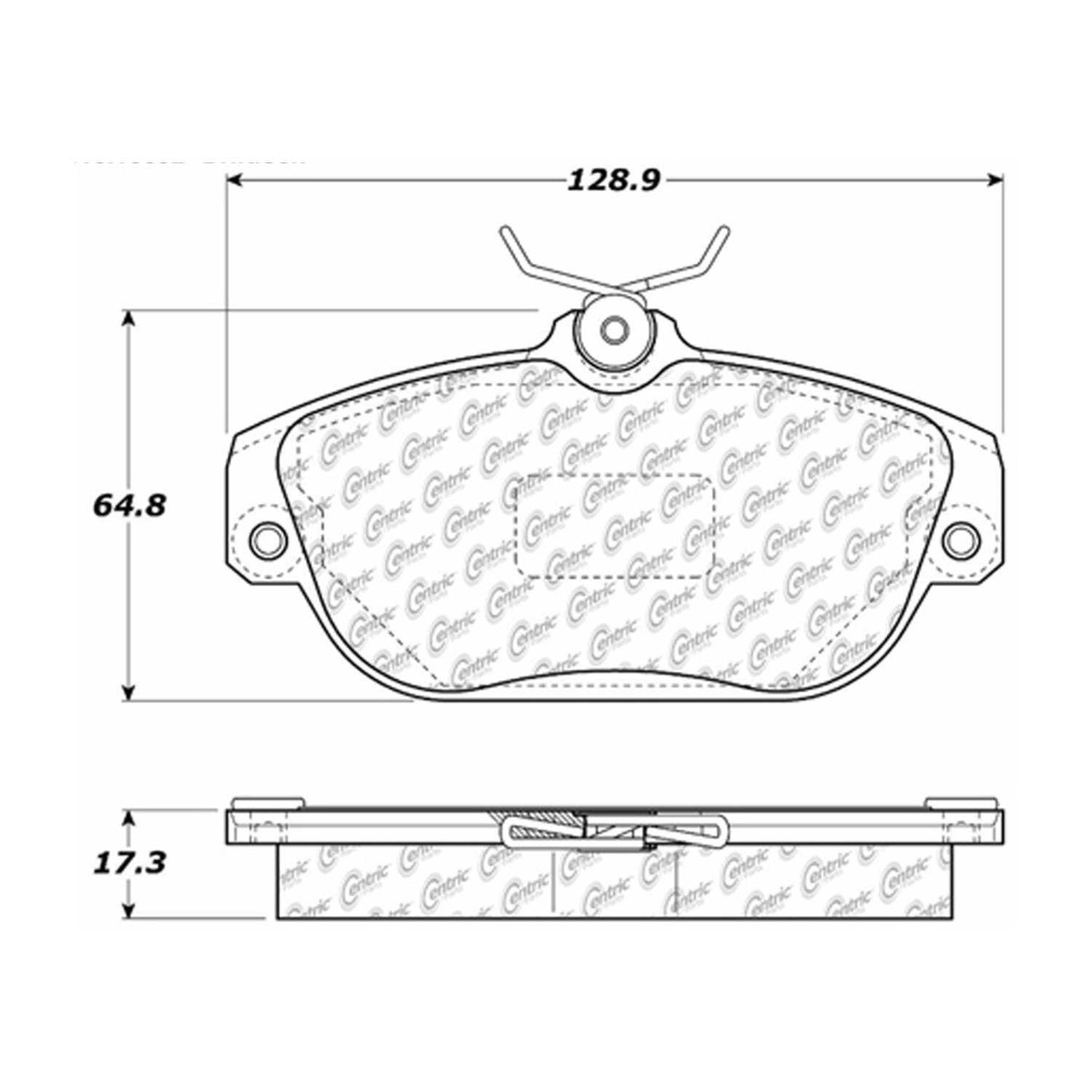 centric parts premium semi-metallic brake pads with shims and hardware  frsport 300.05420