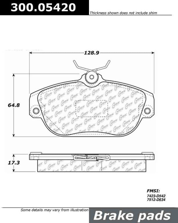 Stoptech Centric Centric Premium Brake Pads 300.05420