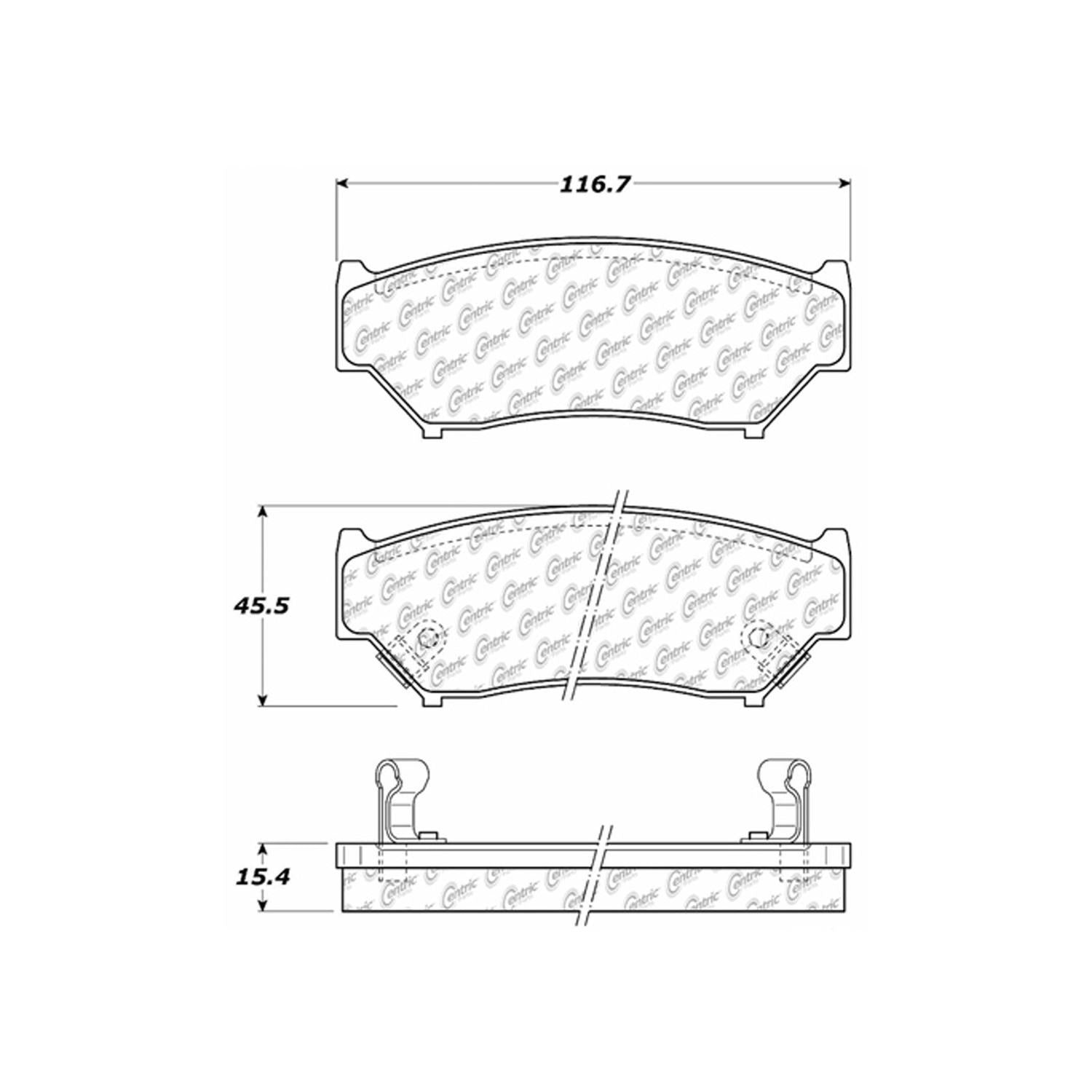 centric parts premium semi-metallic brake pads with shims and hardware  frsport 300.05560