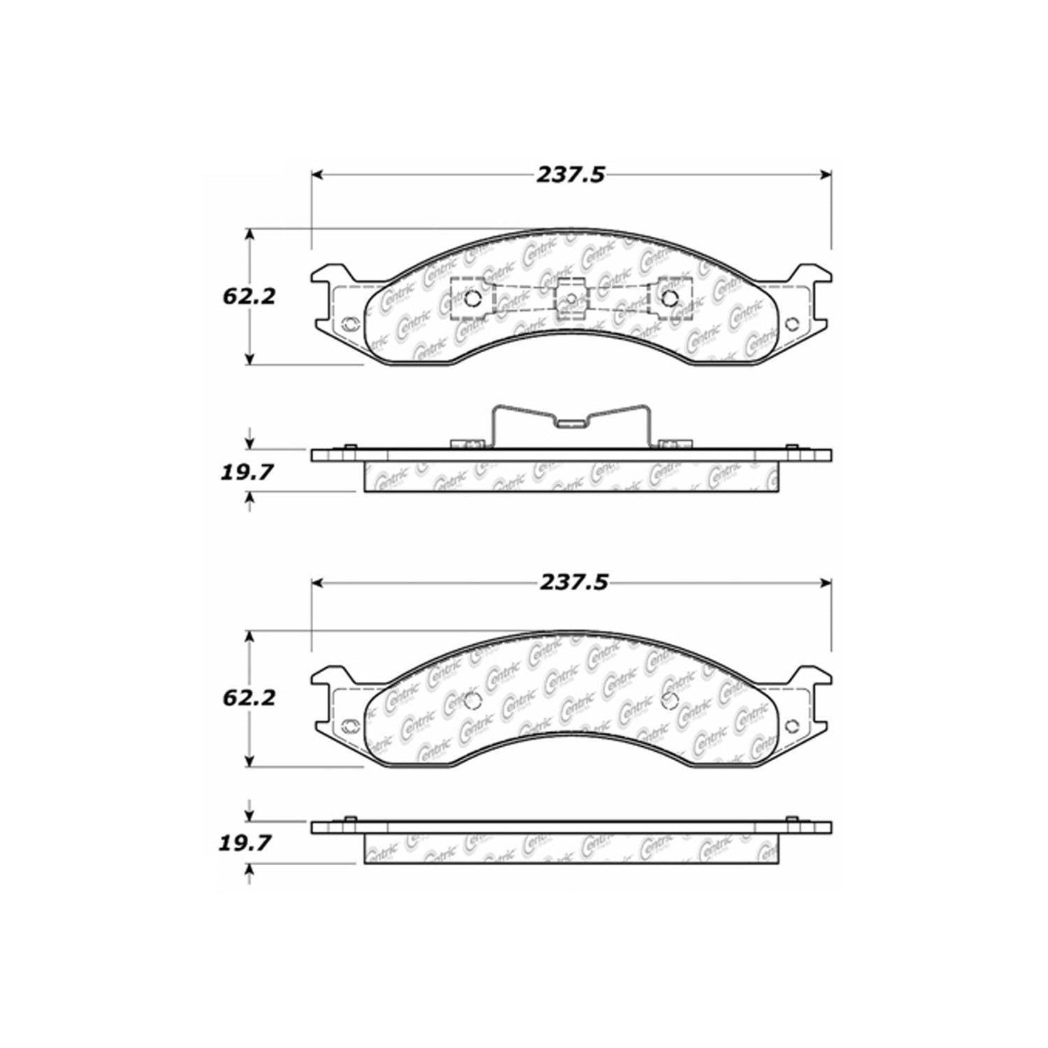 centric parts premium semi-metallic brake pads with shims and hardware  frsport 300.05570