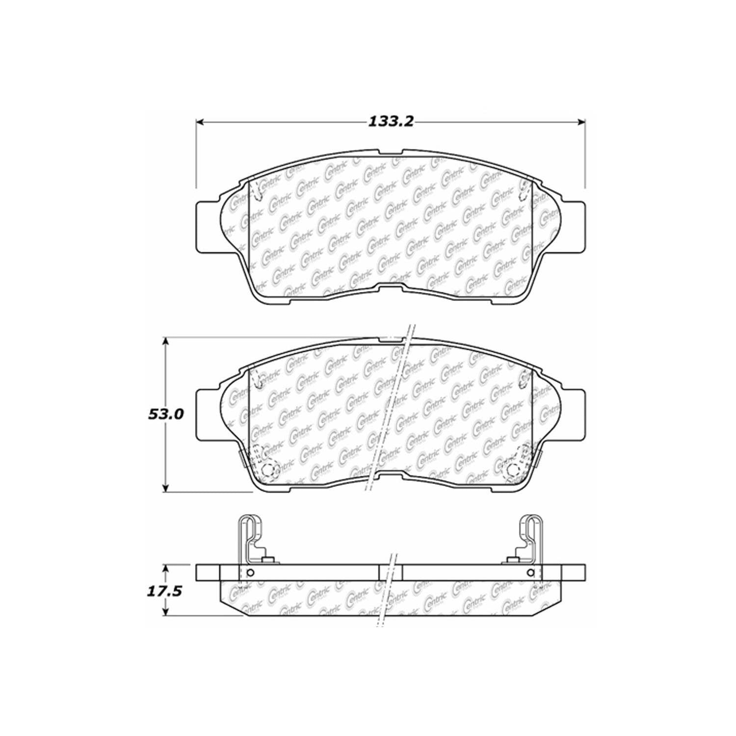 centric parts premium semi-metallic brake pads with shims and hardware  frsport 300.05620