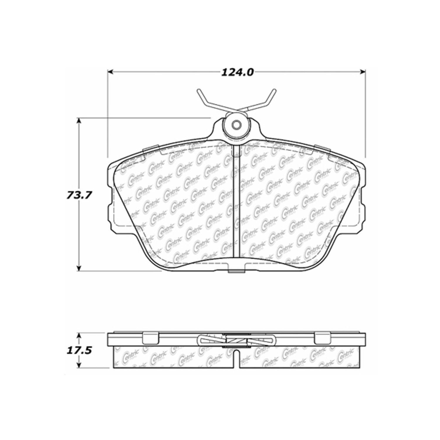 centric parts premium semi-metallic brake pads with shims and hardware  frsport 300.05980