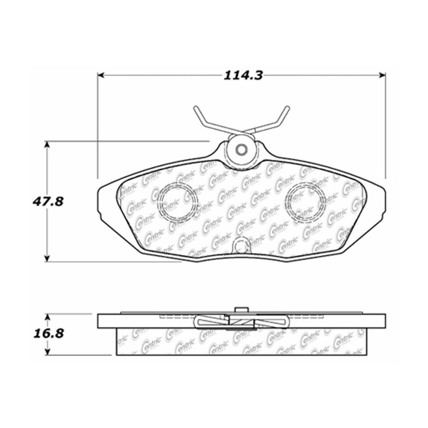 centric parts premium semi-metallic brake pads with shims and hardware  frsport 300.05990