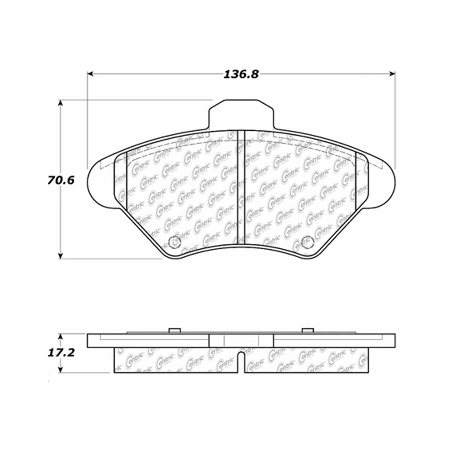 centric parts premium semi-metallic brake pads with shims and hardware  frsport 300.06000