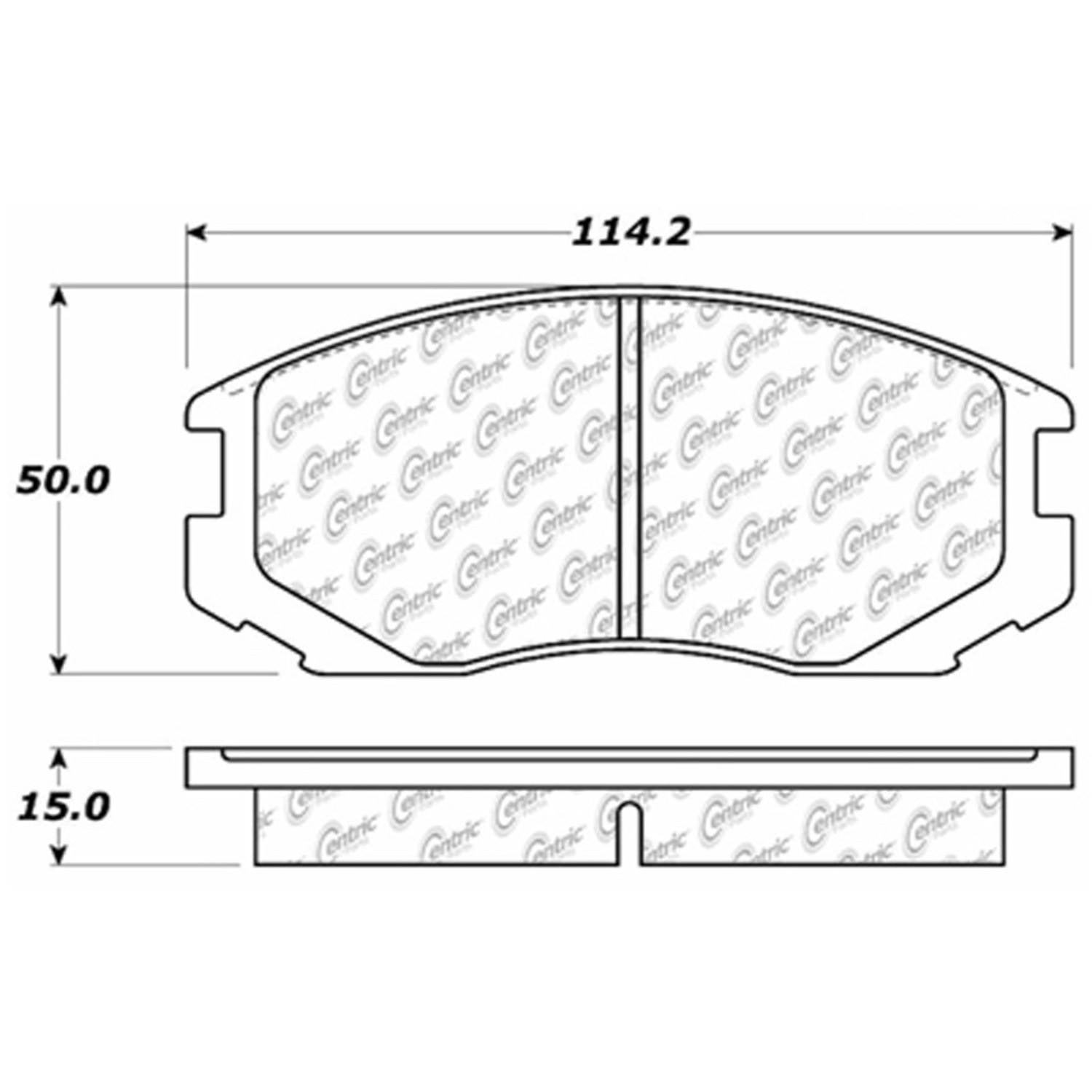 centric parts premium semi-metallic brake pads with shims and hardware  frsport 300.06020