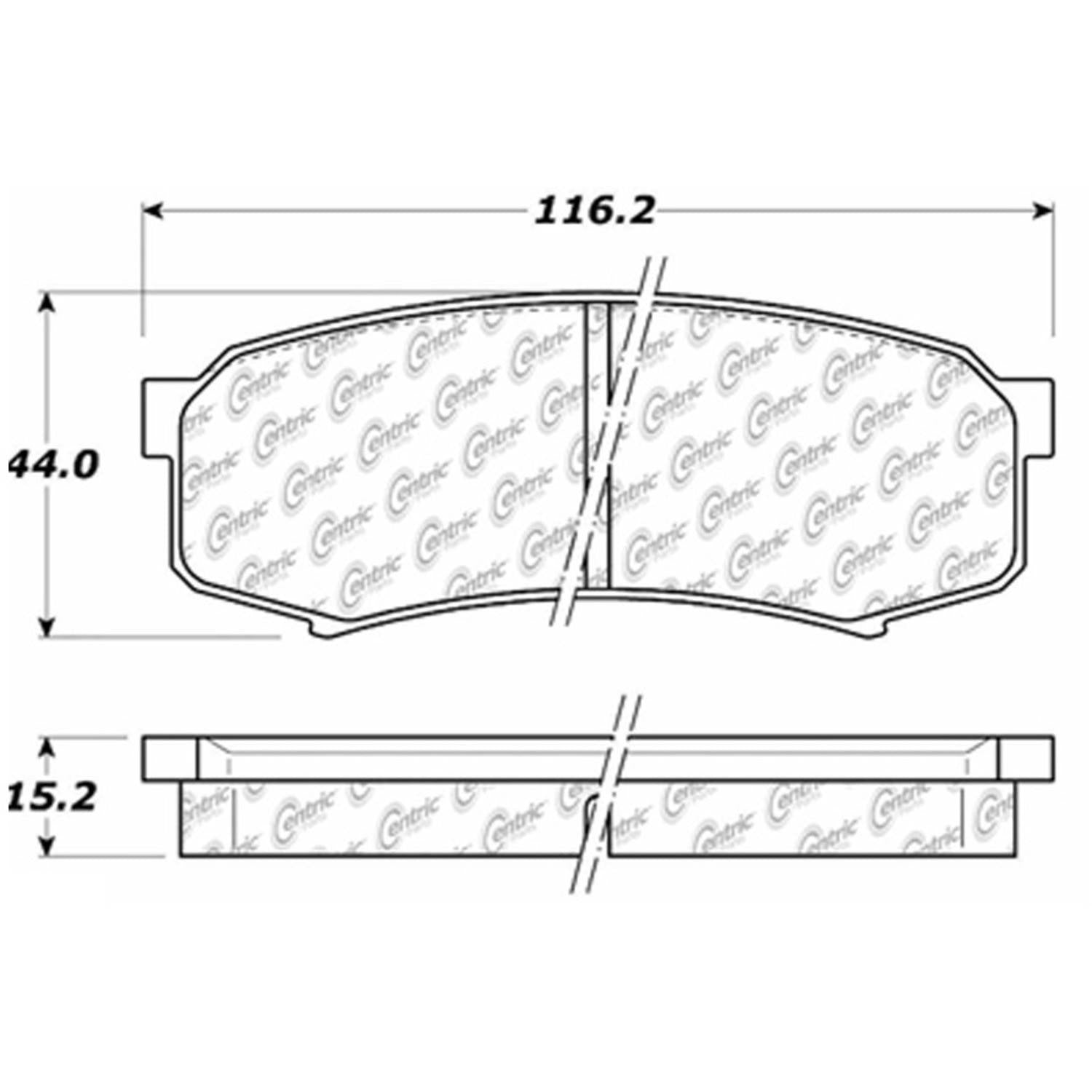 centric parts premium semi-metallic brake pads with shims and hardware  frsport 300.06060