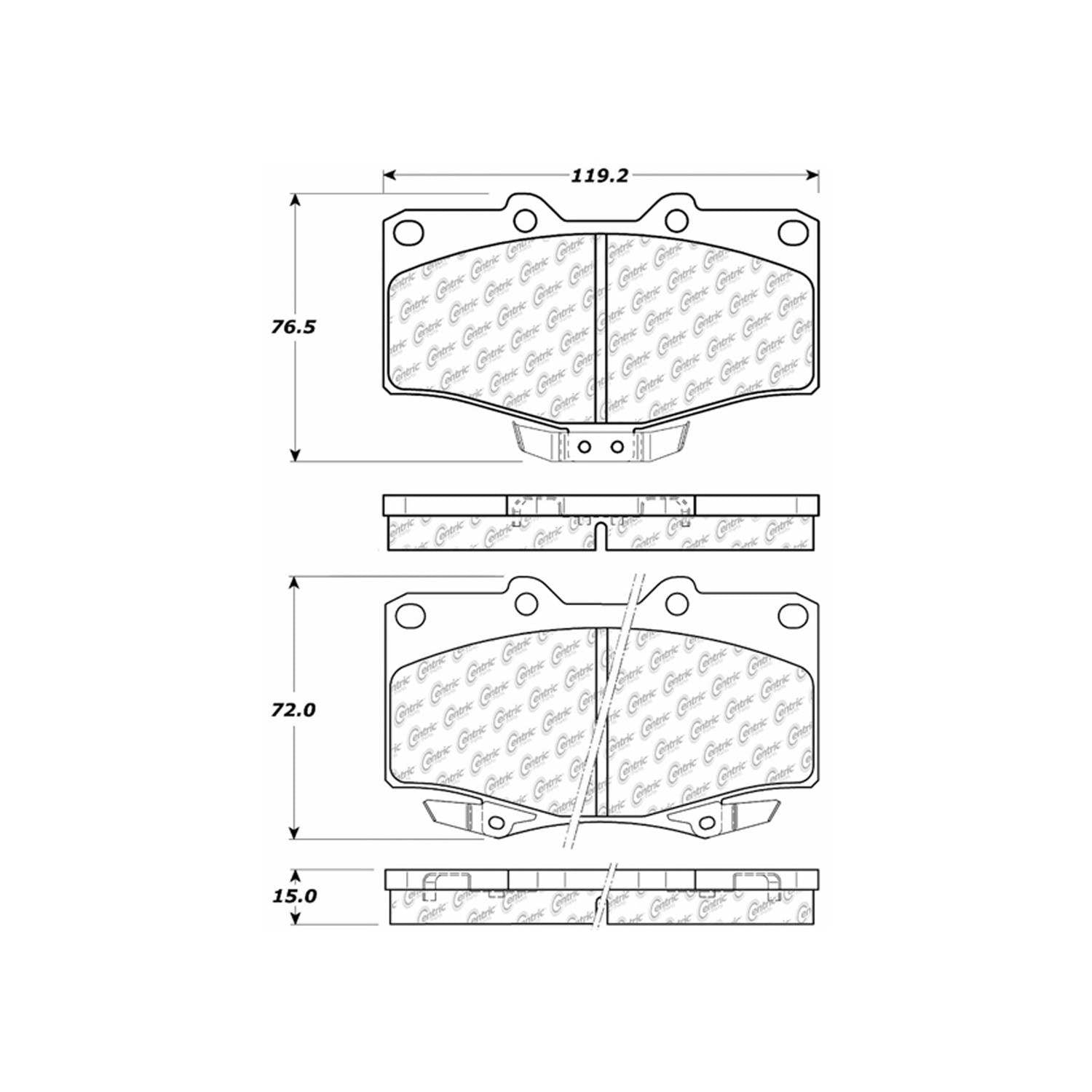 centric parts premium semi-metallic brake pads with shims and hardware  frsport 300.06110