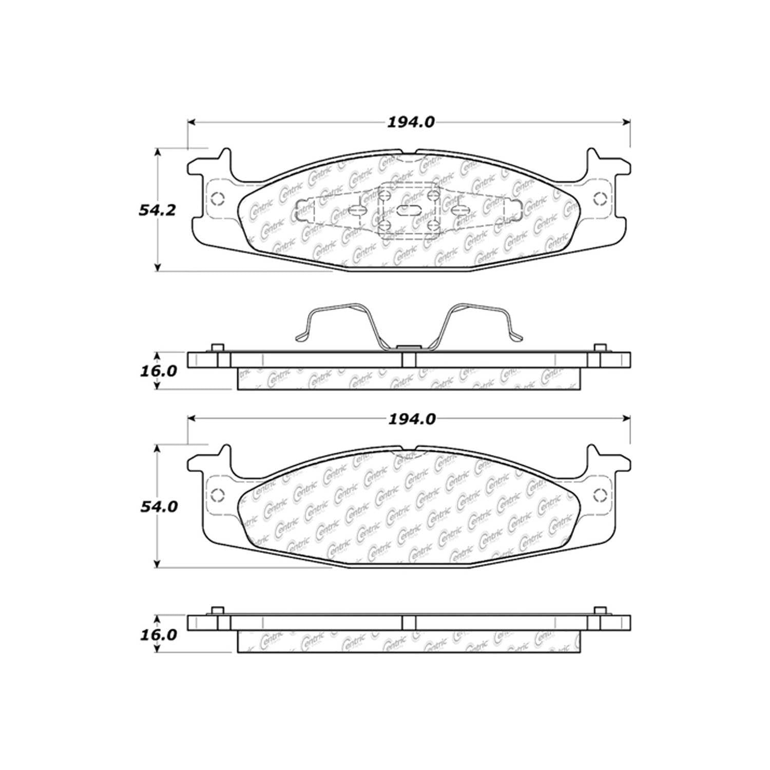 centric parts premium semi-metallic brake pads with shims and hardware  frsport 300.06320