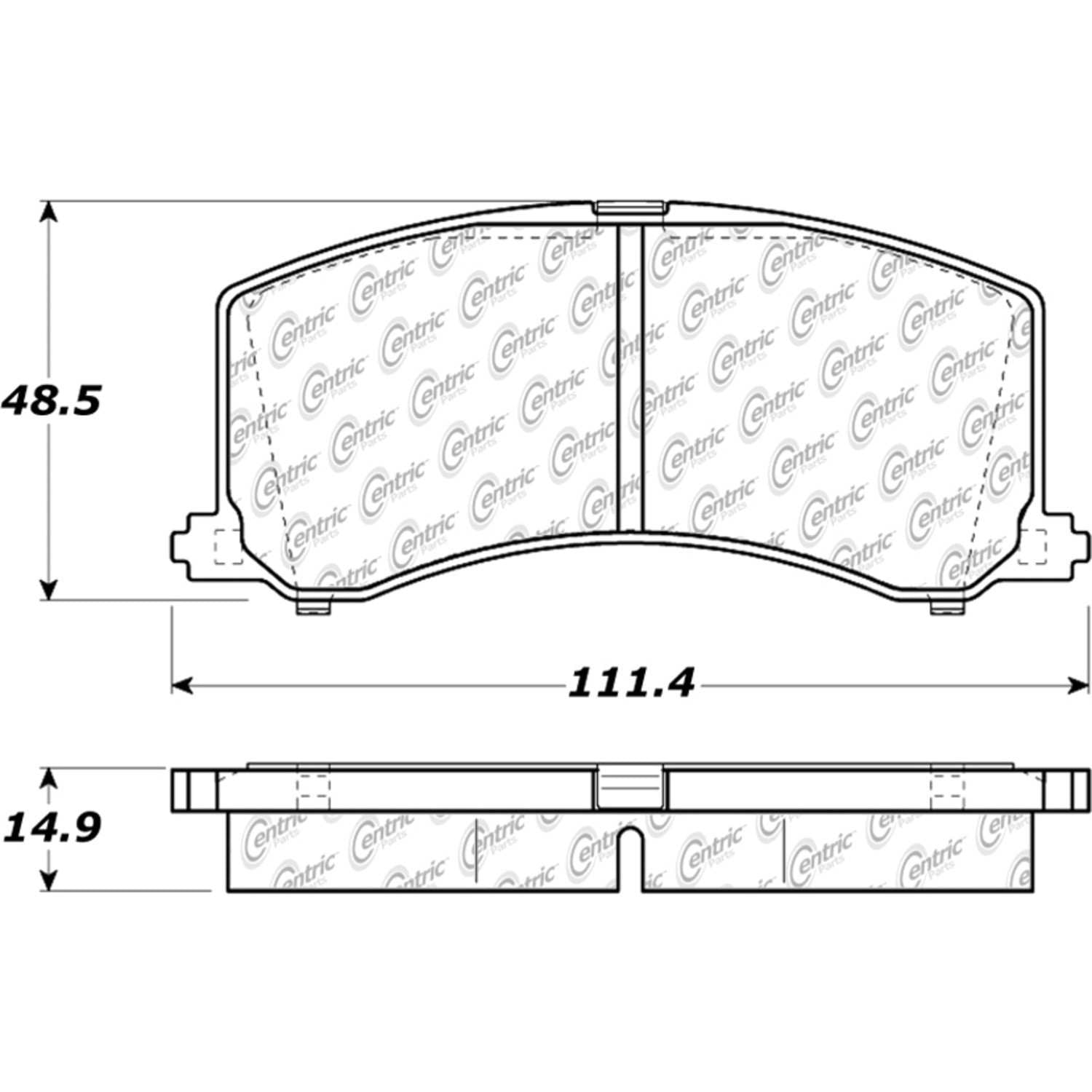 centric parts premium semi-metallic brake pads with shims and hardware  frsport 300.06770