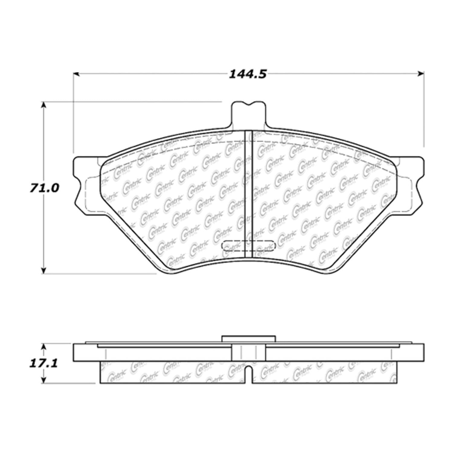 centric parts premium semi-metallic brake pads with shims and hardware  frsport 300.06780