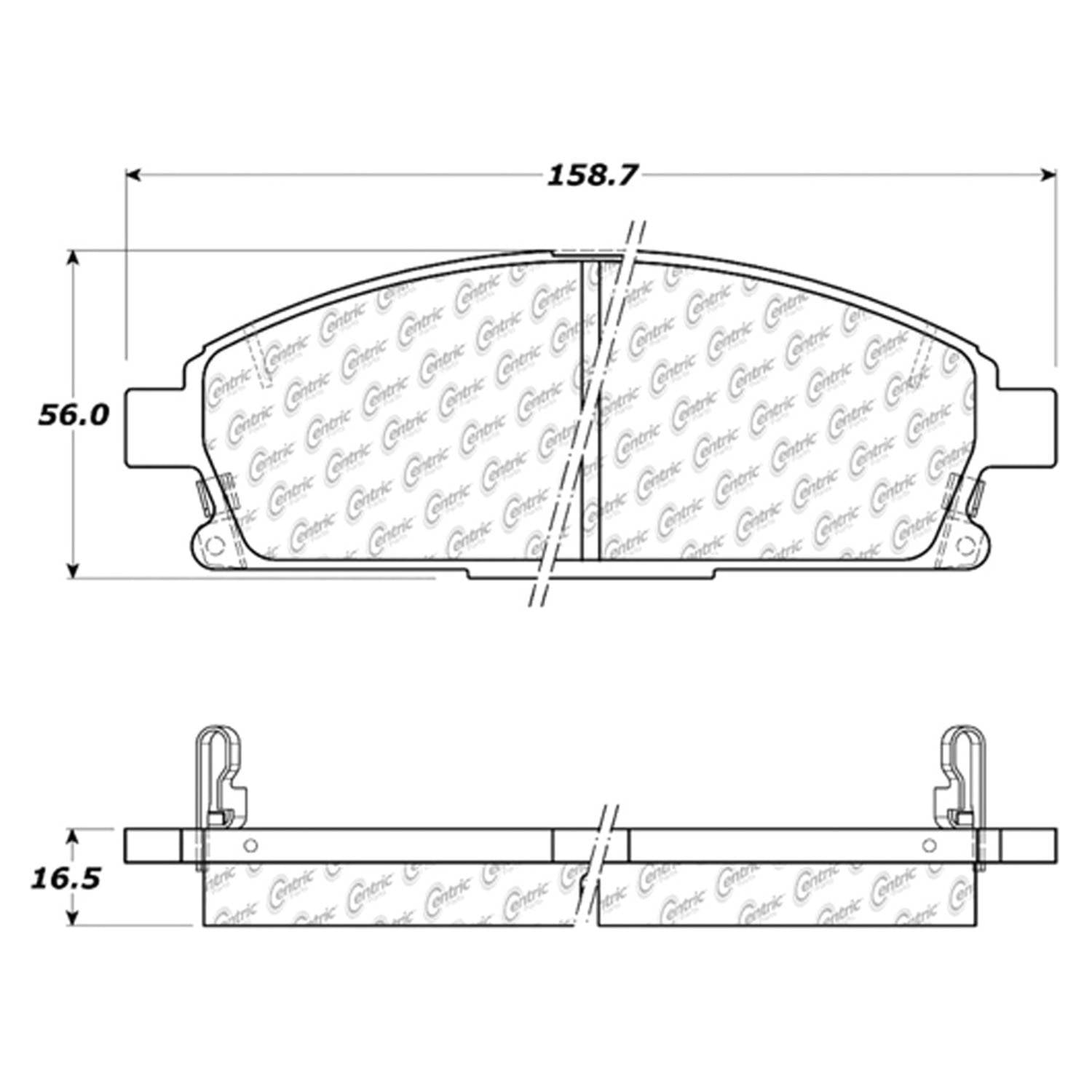 centric parts premium semi-metallic brake pads with shims and hardware  frsport 300.06910