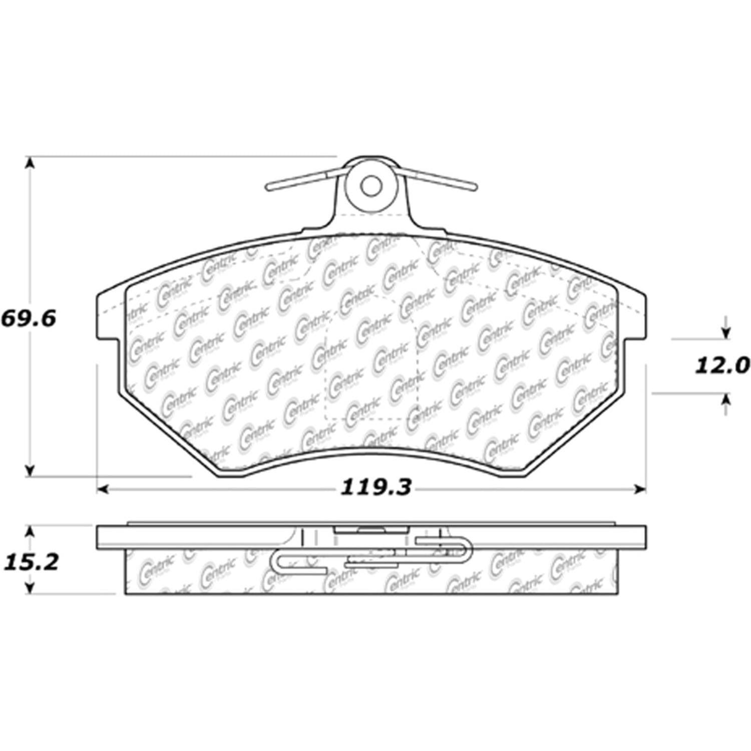 centric parts premium semi-metallic brake pads with shims and hardware  frsport 300.06960