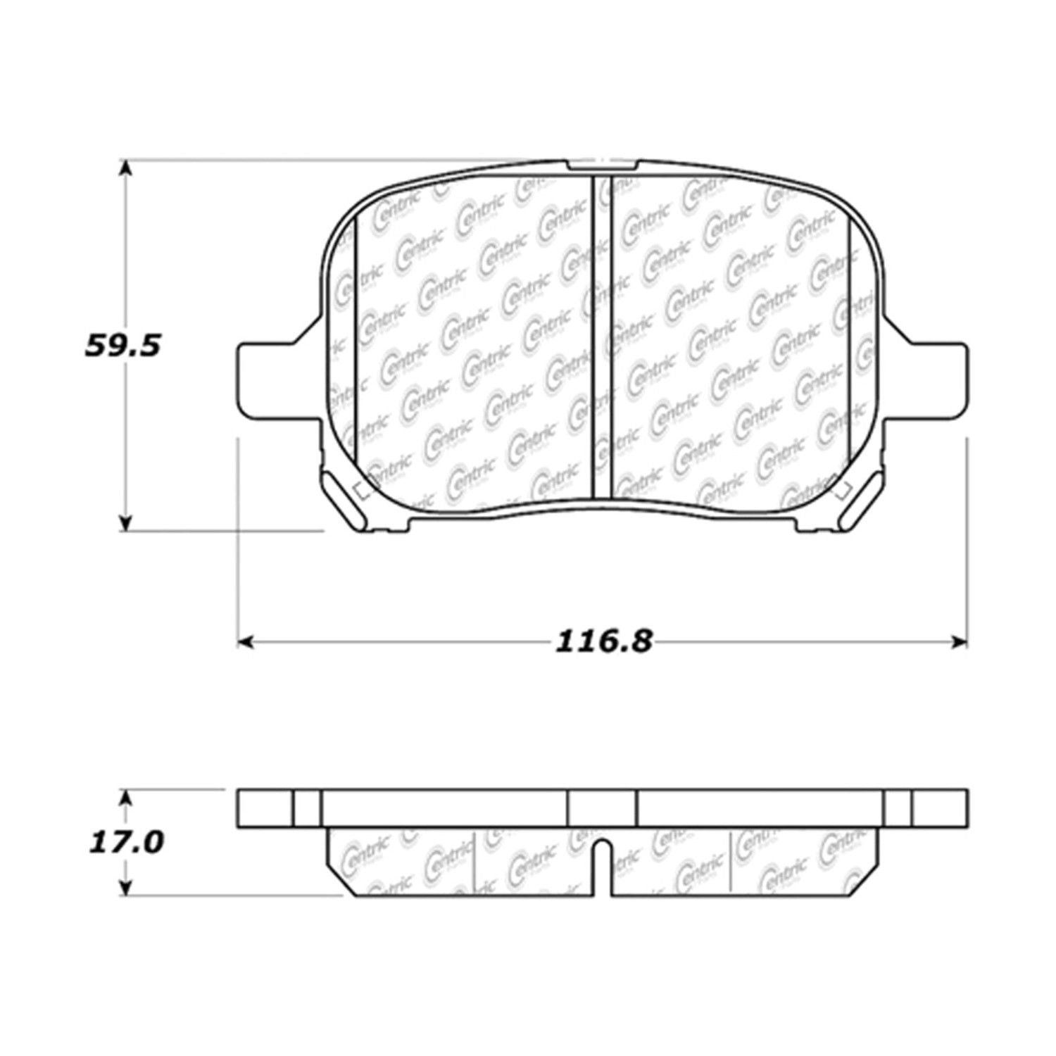 centric parts premium semi-metallic brake pads with shims and hardware  frsport 300.07070