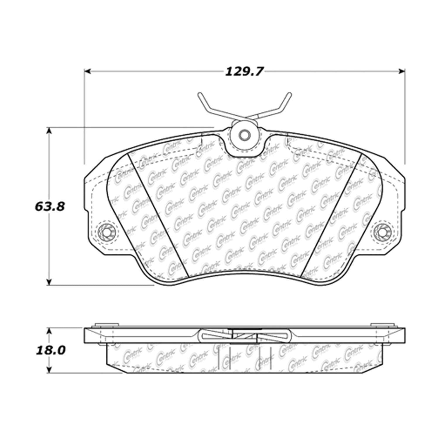 centric parts premium semi-metallic brake pads with shims and hardware  frsport 300.07200