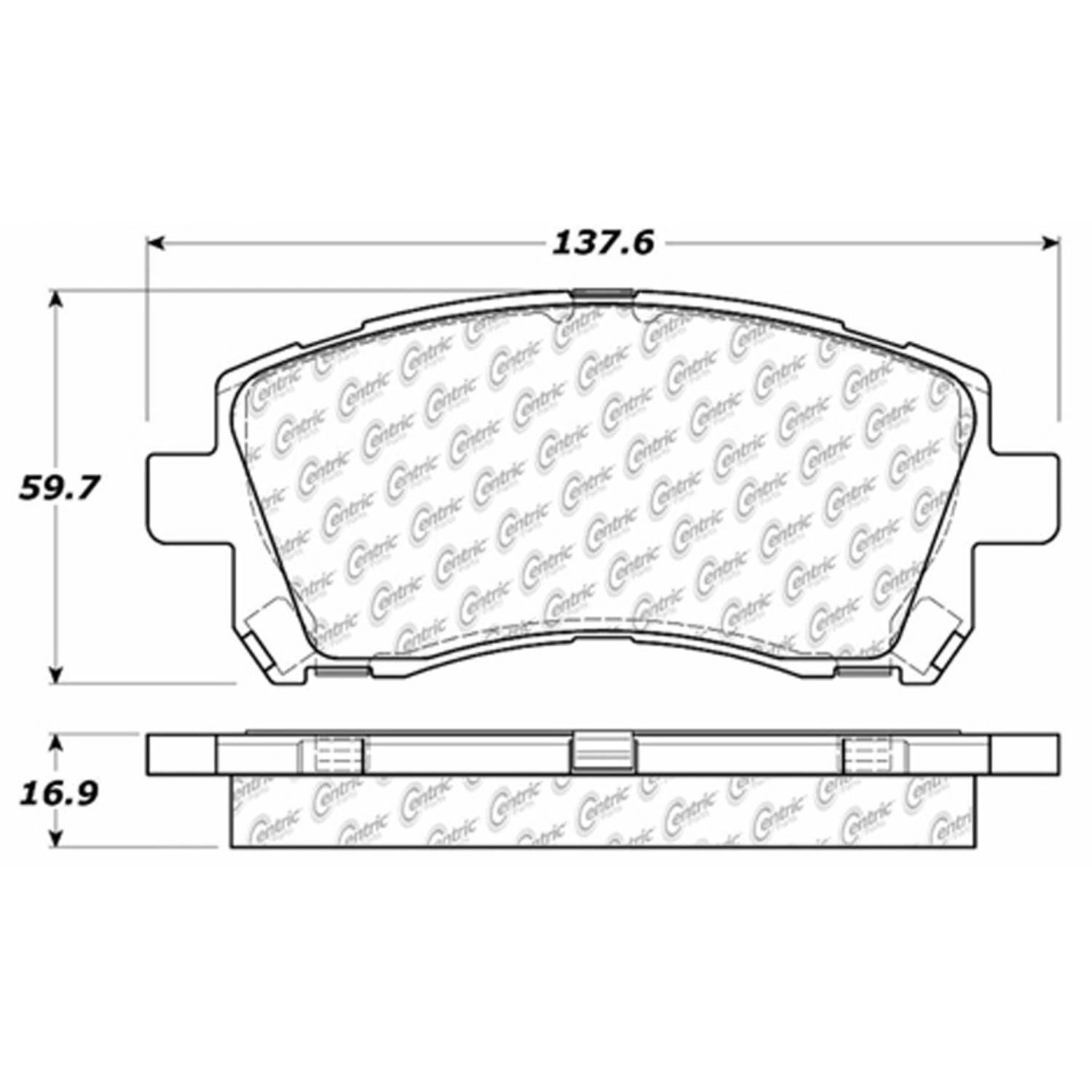 centric parts premium semi-metallic brake pads with shims and hardware  frsport 300.07210