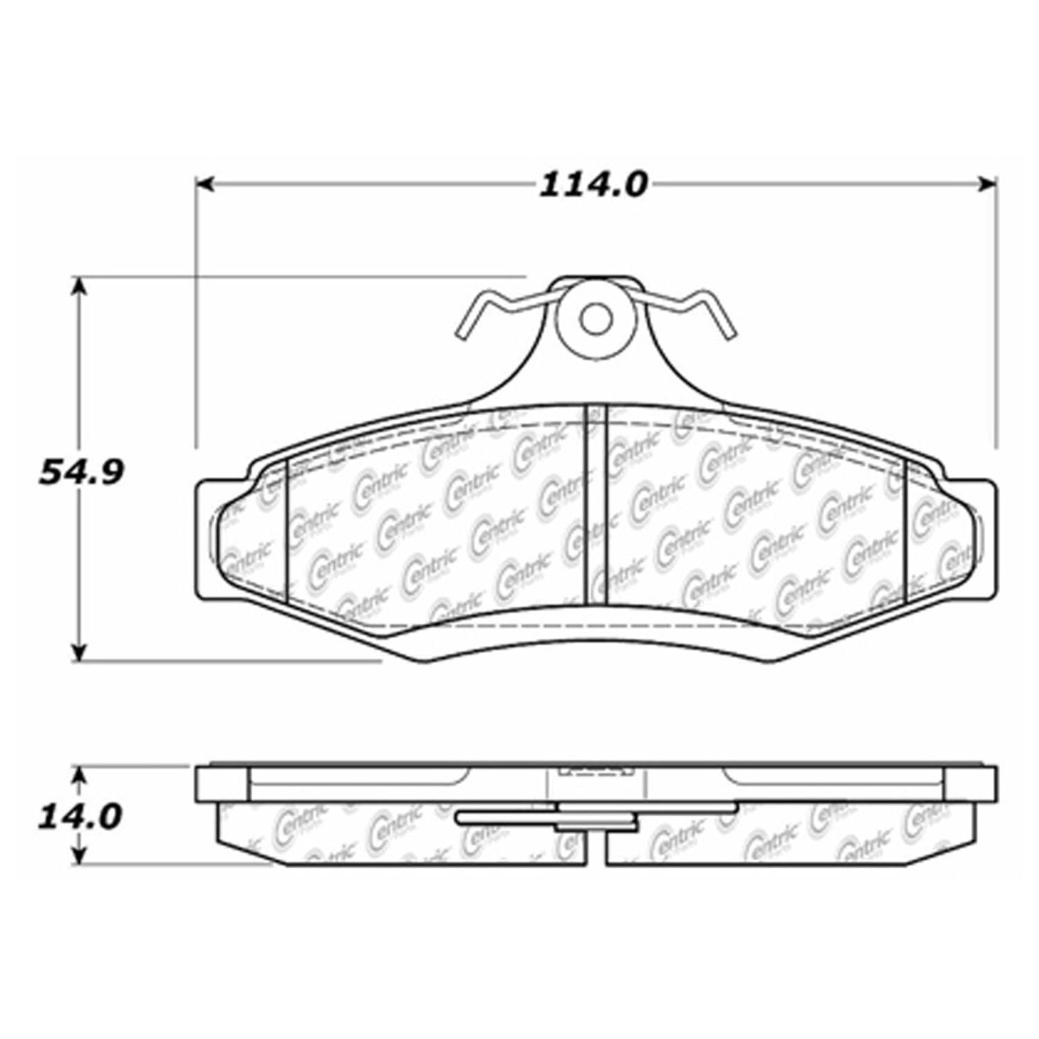 centric parts premium semi-metallic brake pads with shims  frsport 300.07240