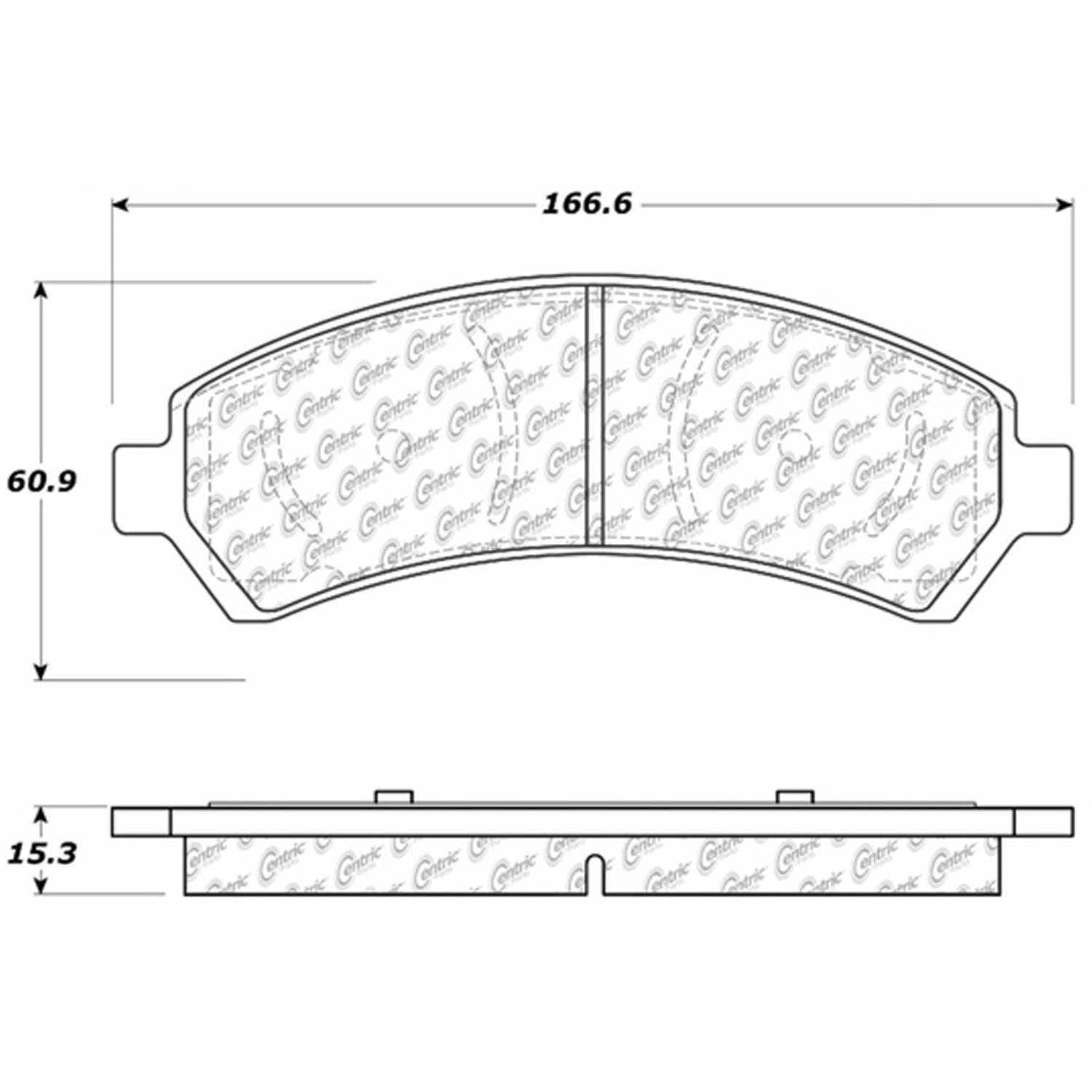 centric parts premium semi-metallic brake pads with shims and hardware  frsport 300.07260