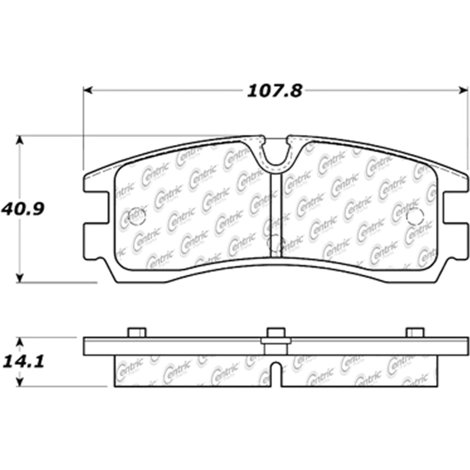 centric parts premium semi-metallic brake pads with shims and hardware  frsport 300.07540