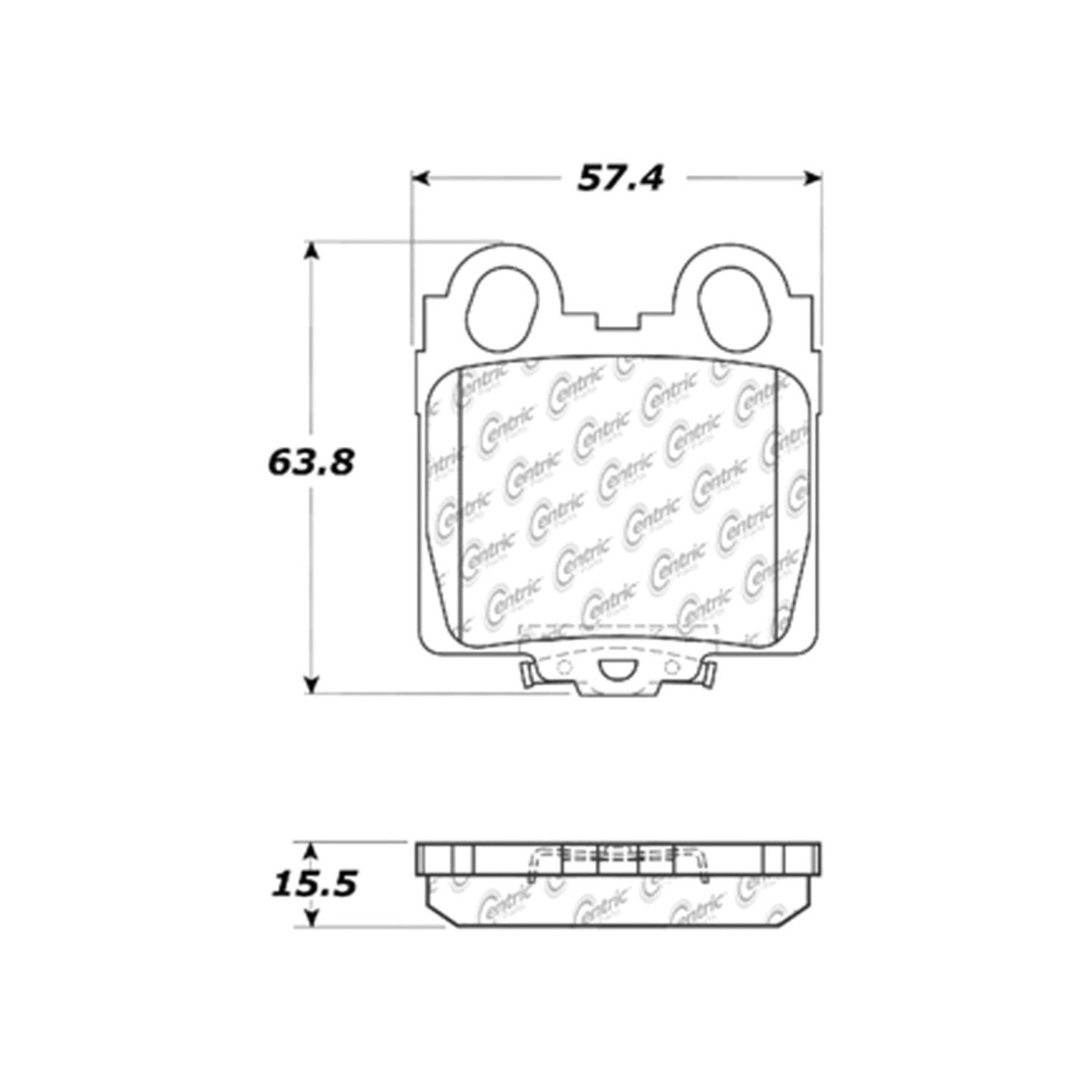 centric parts premium semi-metallic brake pads with shims and hardware  frsport 300.07710