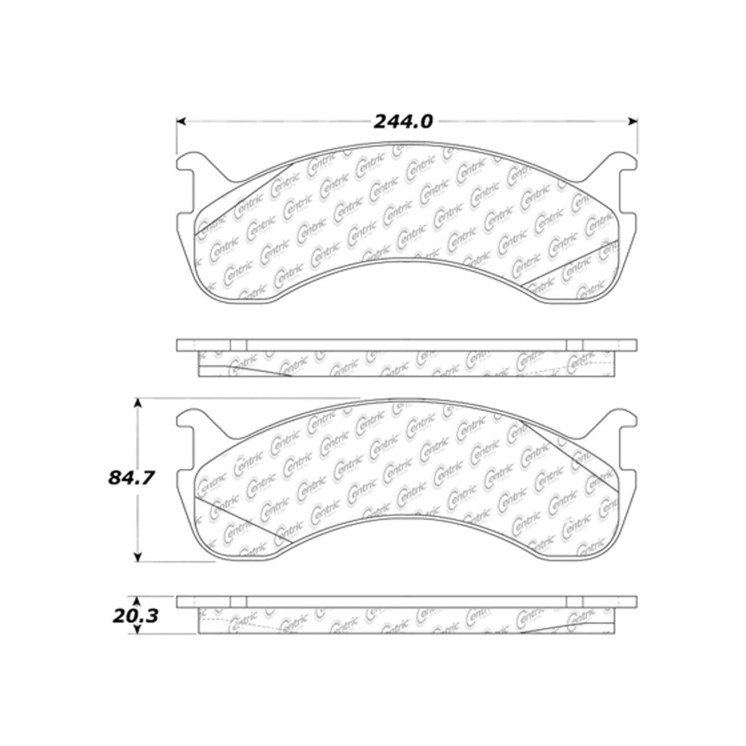 centric parts premium semi-metallic brake pads with shims and hardware  frsport 300.07860