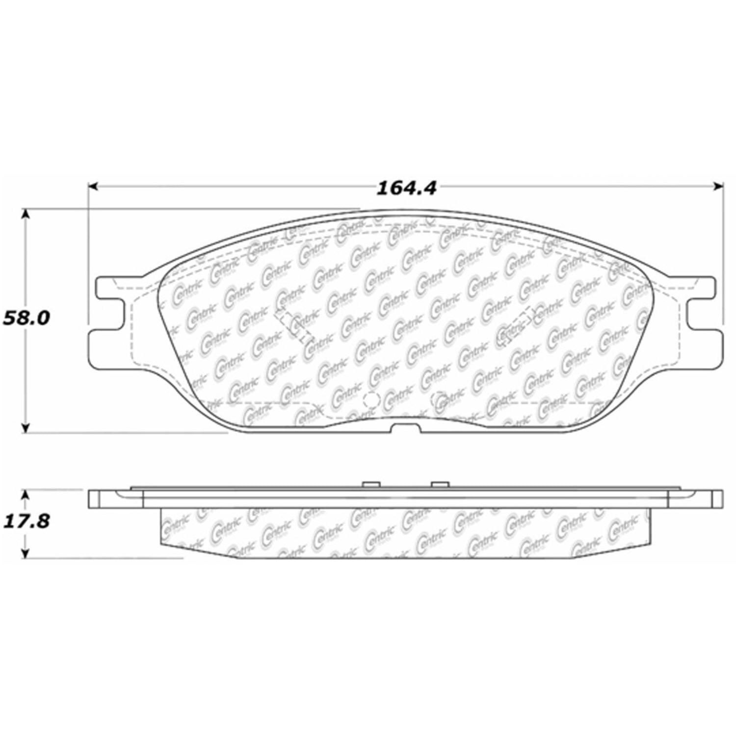 centric parts premium semi-metallic brake pads with shims and hardware  frsport 300.08030