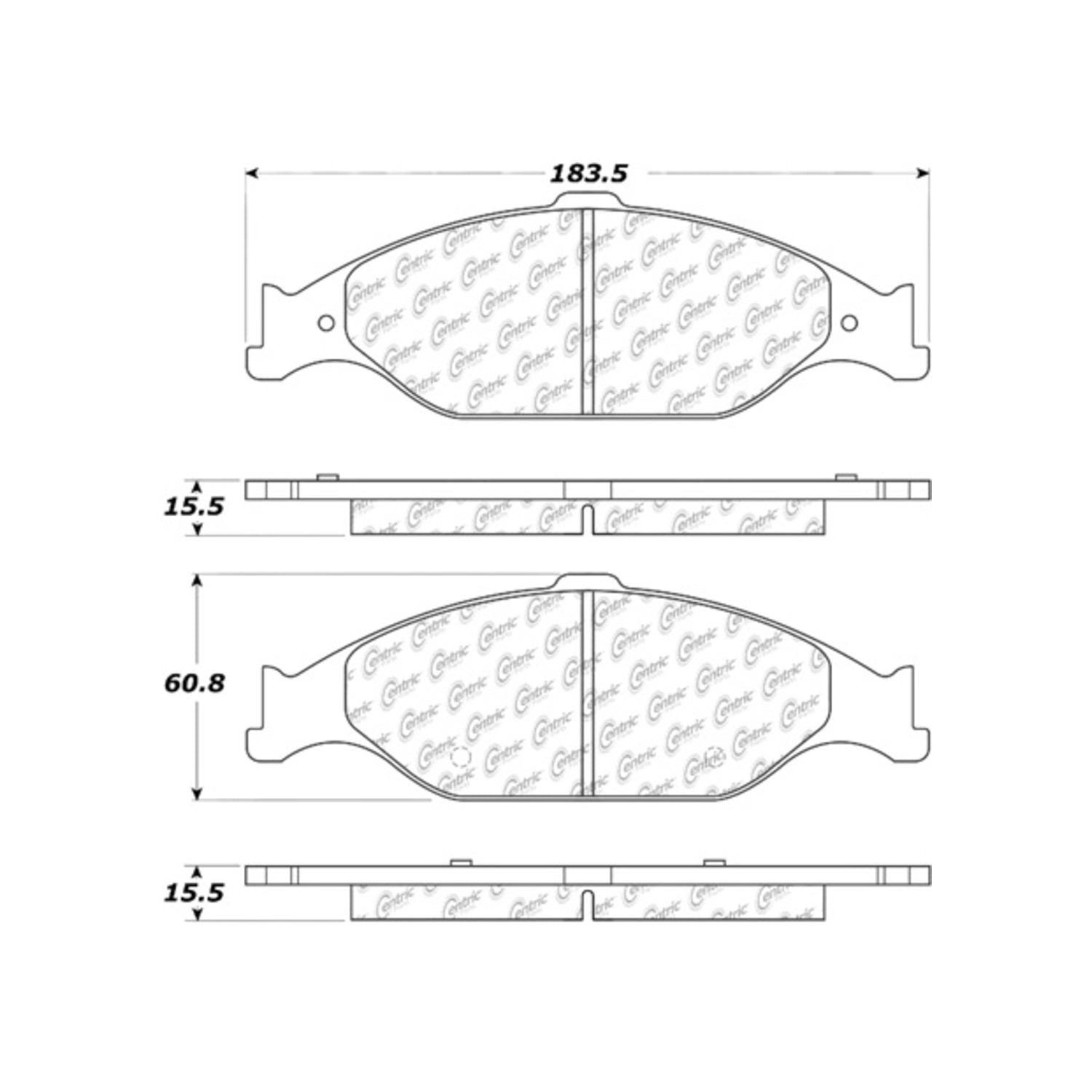 centric parts premium semi-metallic brake pads with shims and hardware  frsport 300.08040