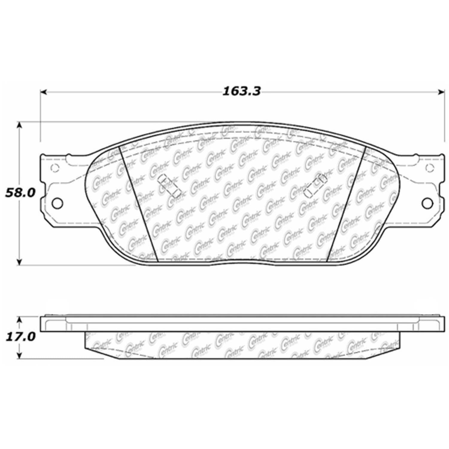 centric parts premium semi-metallic brake pads with shims and hardware  frsport 300.08050