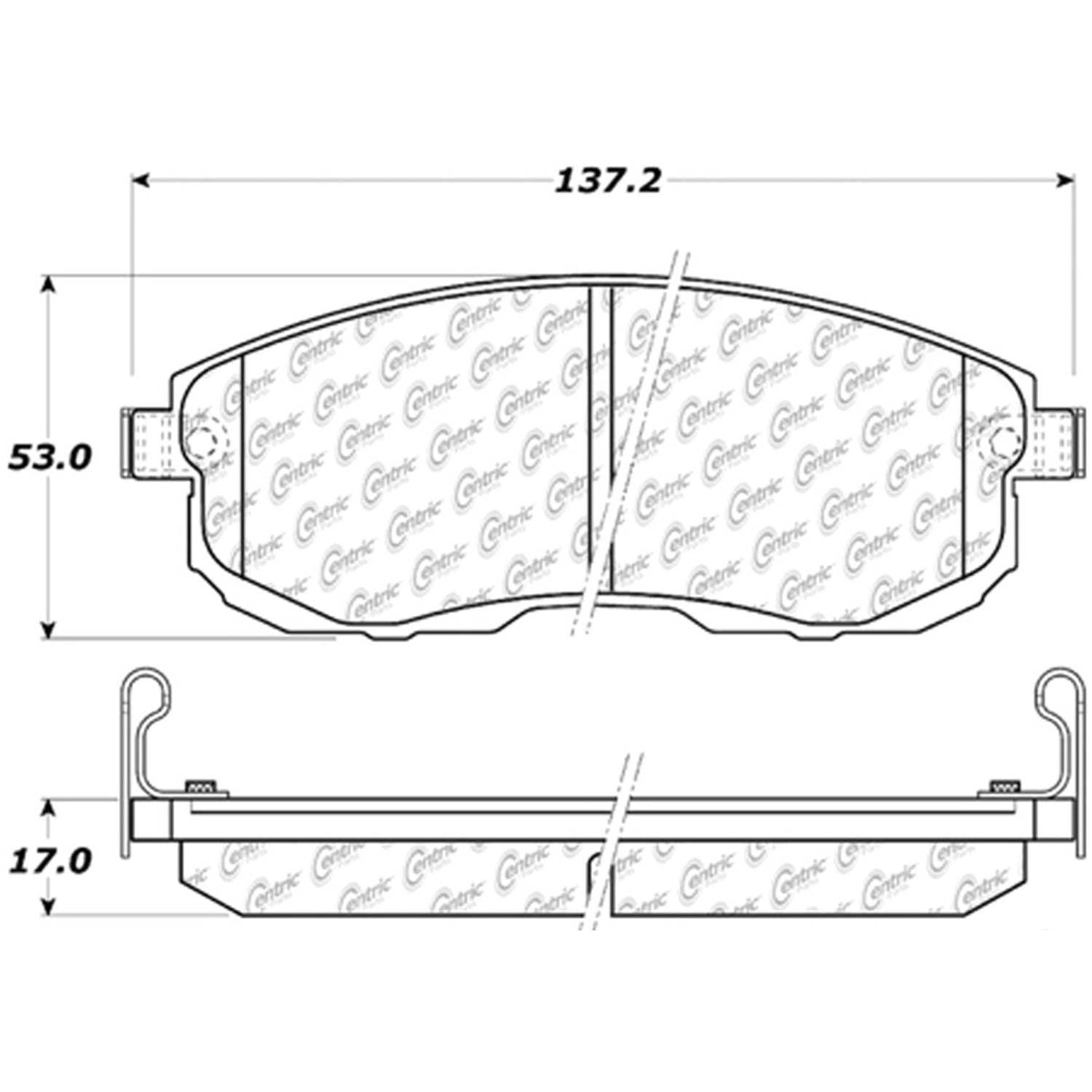 centric parts premium semi-metallic brake pads with shims and hardware  frsport 300.08150