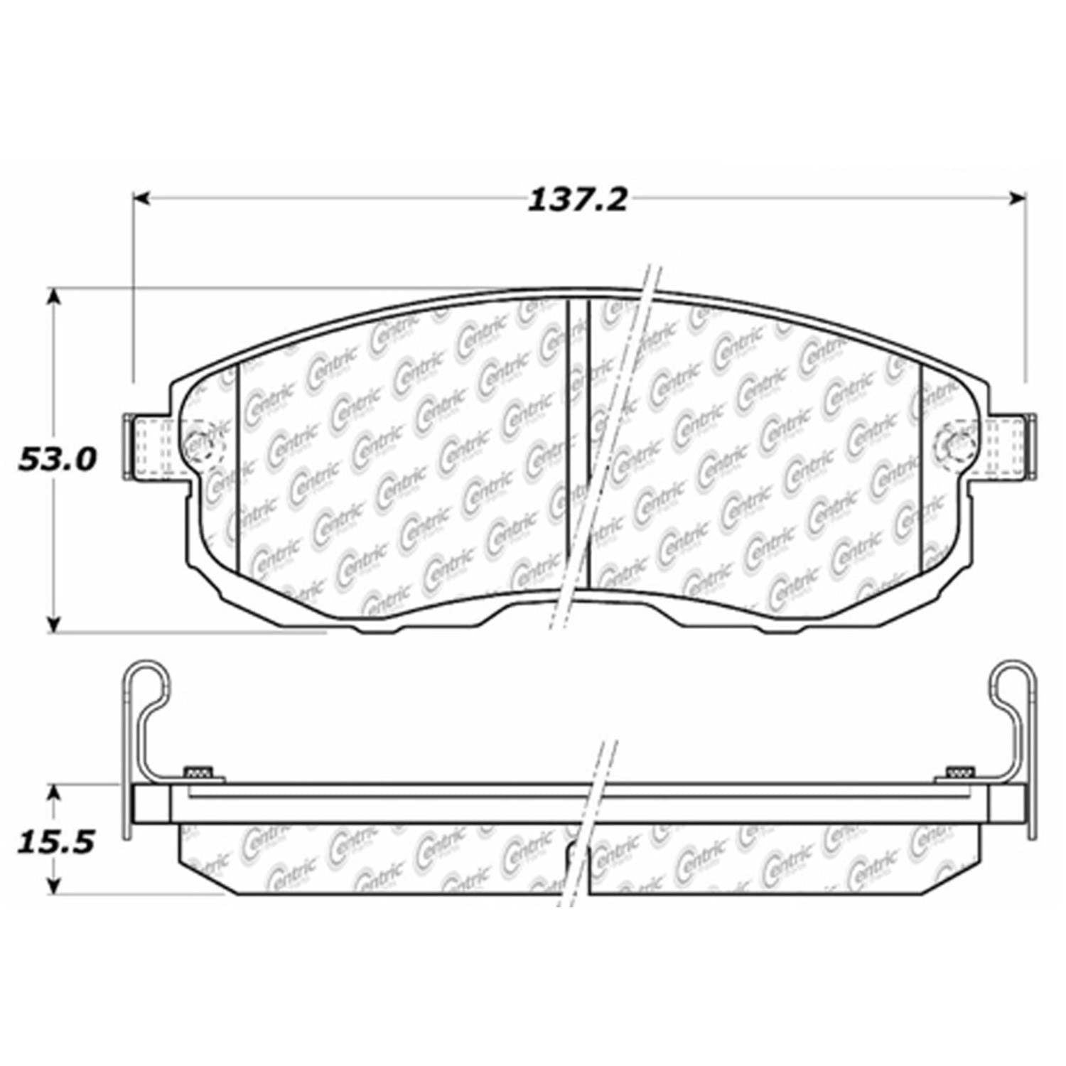 centric parts premium semi-metallic brake pads with shims and hardware  frsport 300.08151