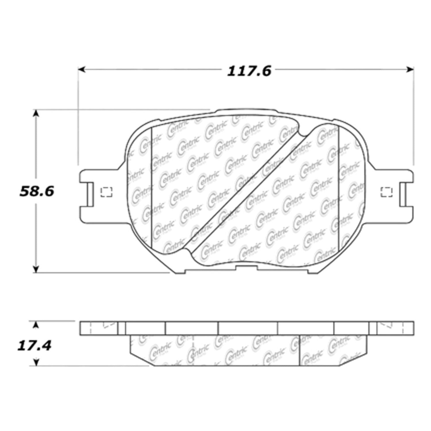 centric parts premium semi-metallic brake pads with shims and hardware  frsport 300.08170