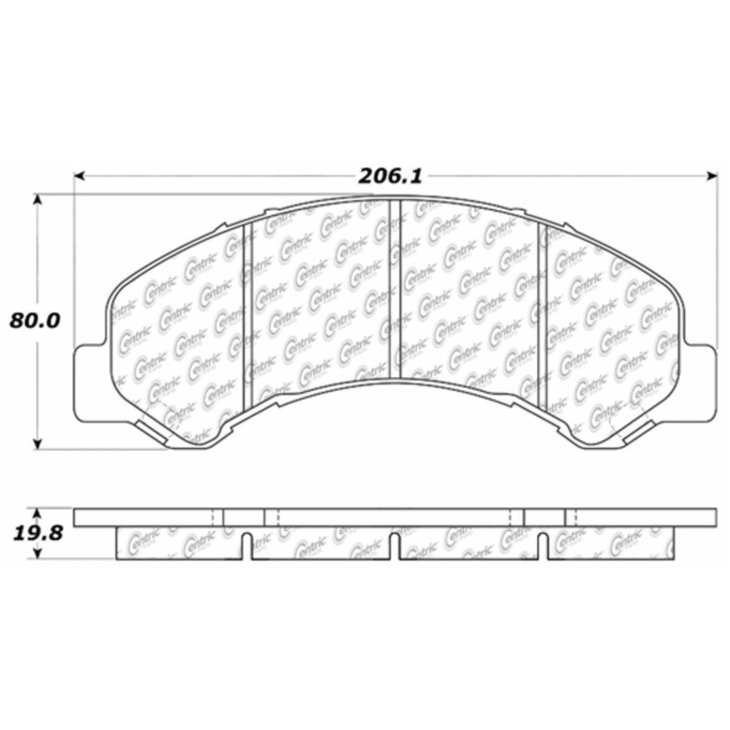 centric parts premium semi-metallic brake pads with shims and hardware  frsport 300.08260