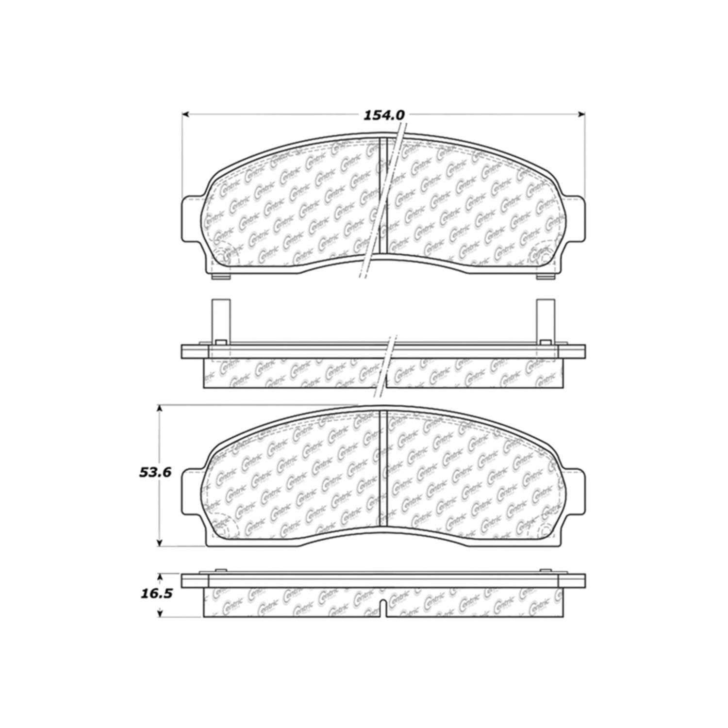 centric parts premium semi-metallic brake pads with shims and hardware  frsport 300.08330