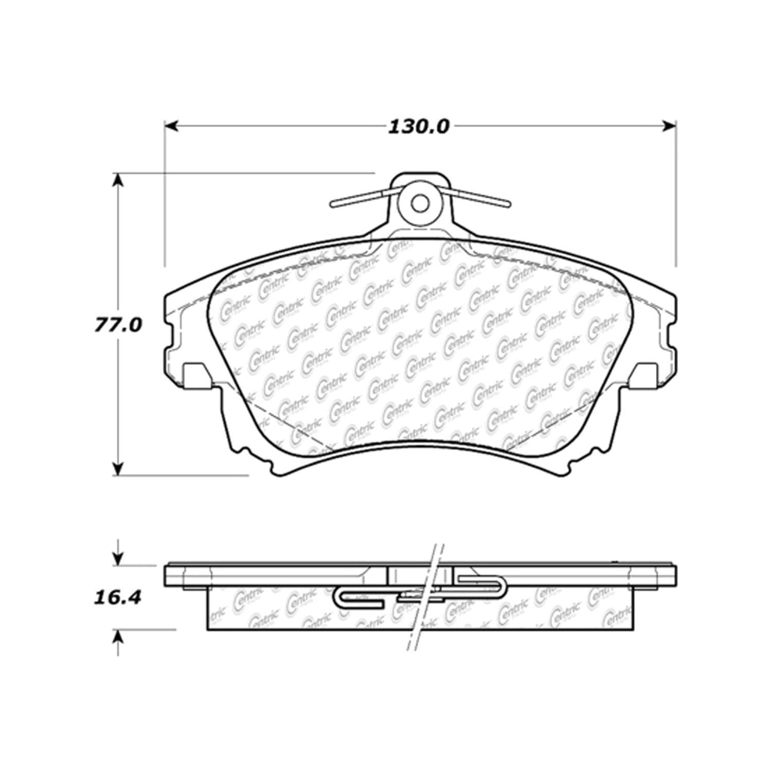 centric parts premium semi-metallic brake pads with shims  frsport 300.08370