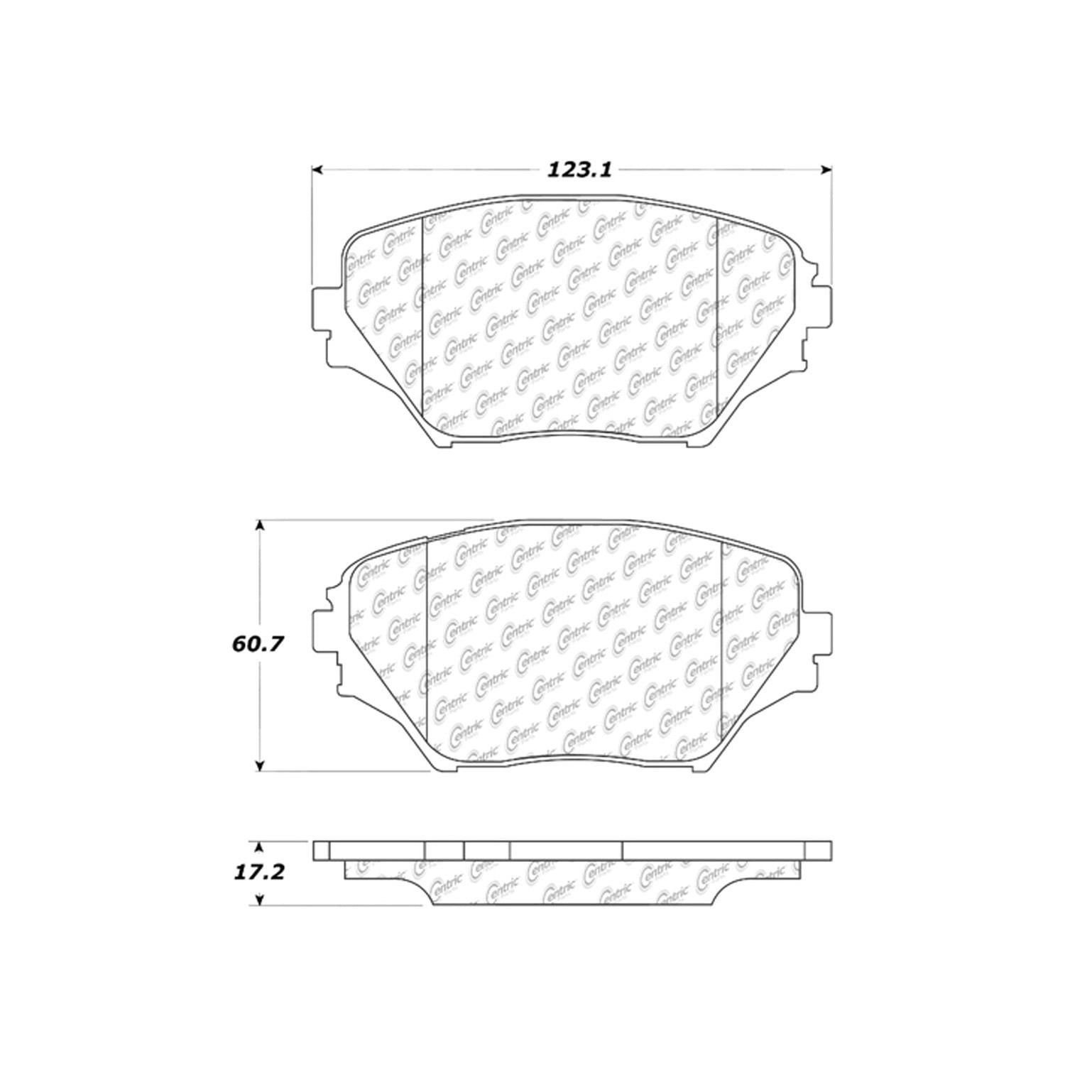 centric parts premium semi-metallic brake pads with shims and hardware  frsport 300.08620