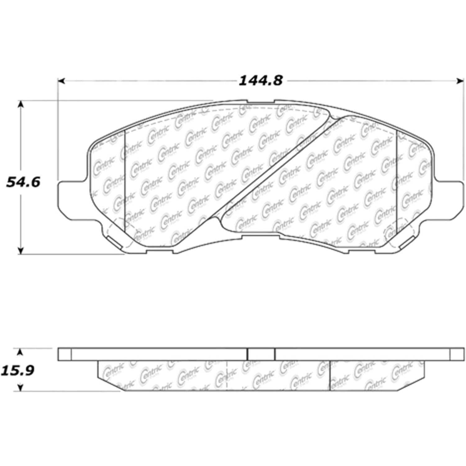 centric parts premium semi-metallic brake pads with shims and hardware  frsport 300.08660