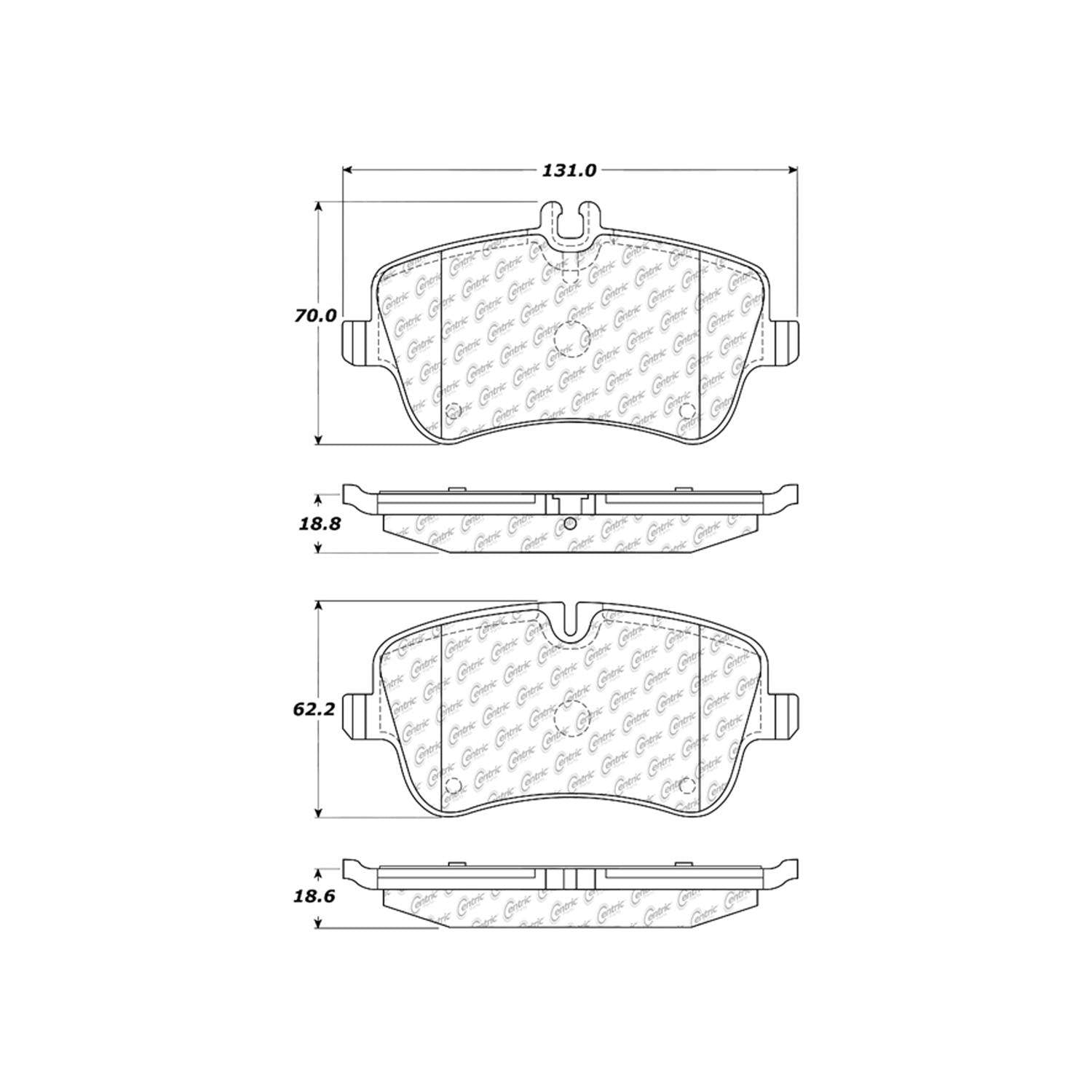 centric parts premium semi-metallic brake pads with shims and hardware  frsport 300.08720