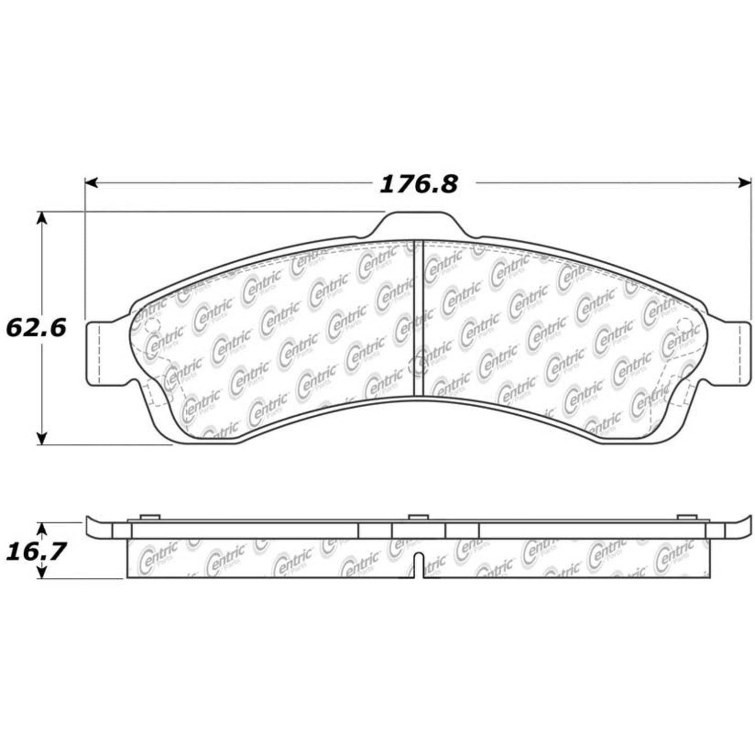 centric parts premium semi-metallic brake pads with shims and hardware  frsport 300.08820