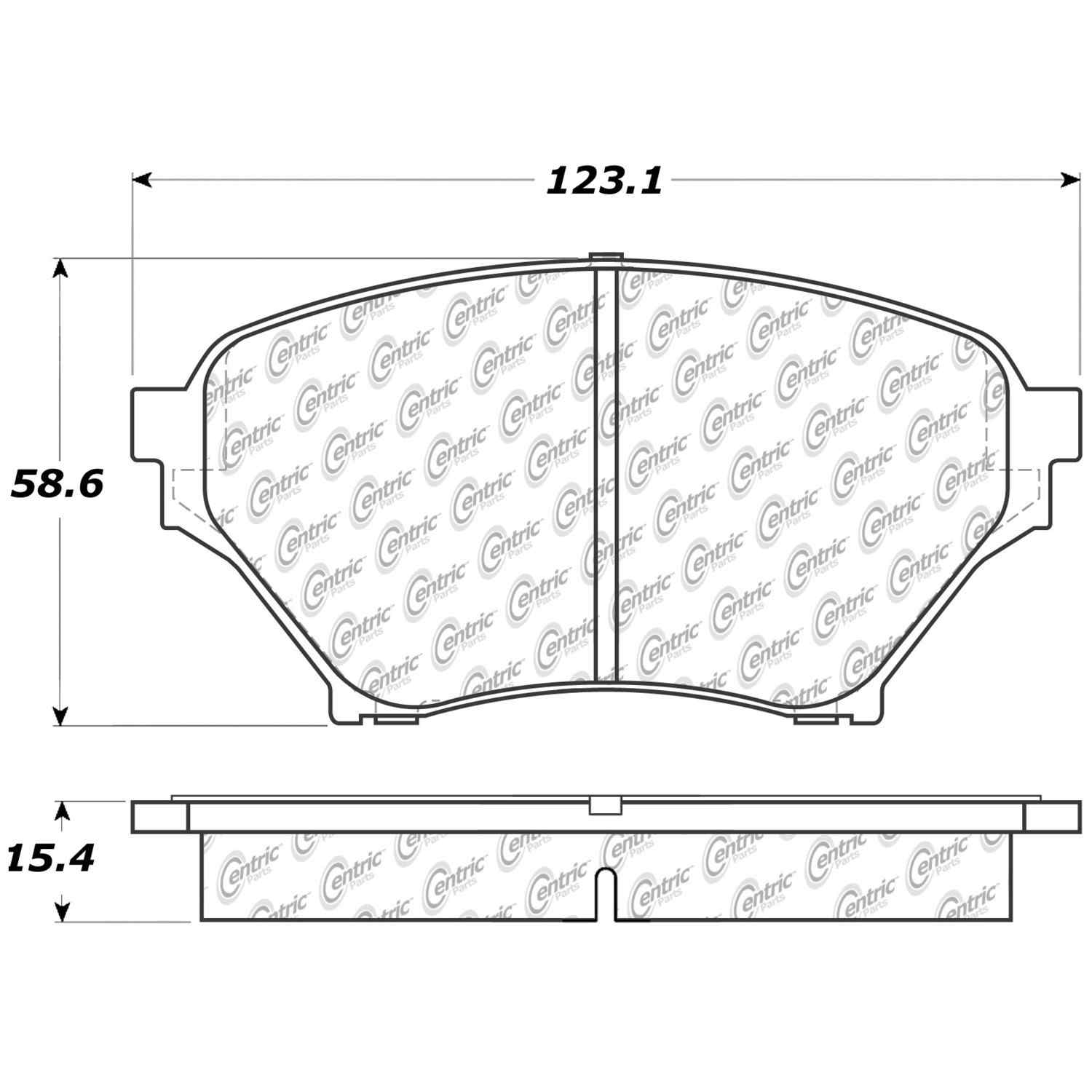 centric parts premium semi-metallic brake pads with shims and hardware  frsport 300.08900